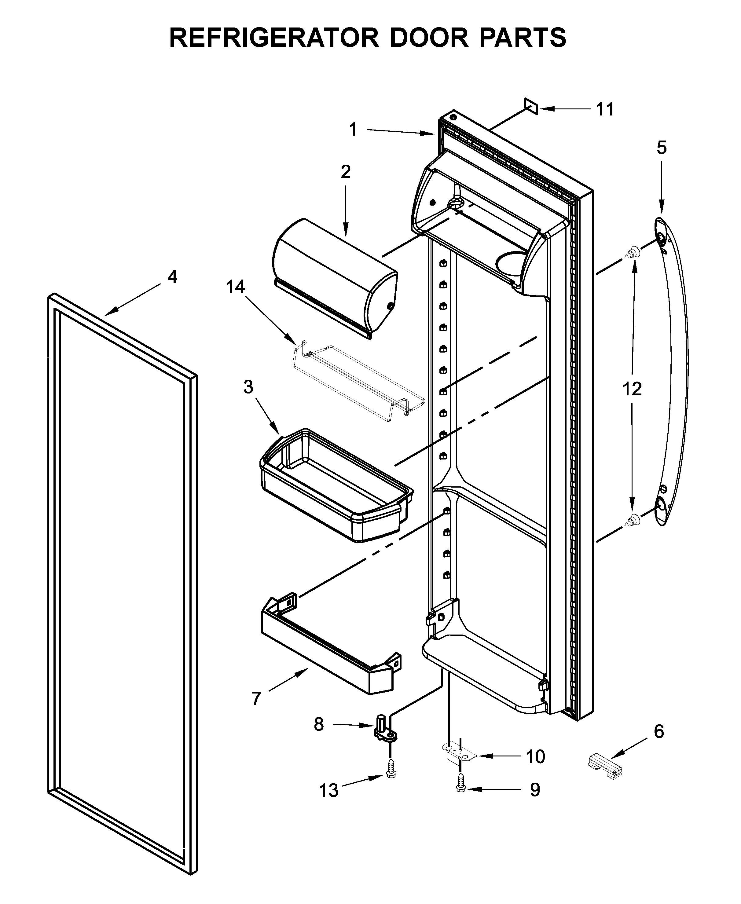 Whirlpool WRS325SDHW00 refrigerator door parts diagram