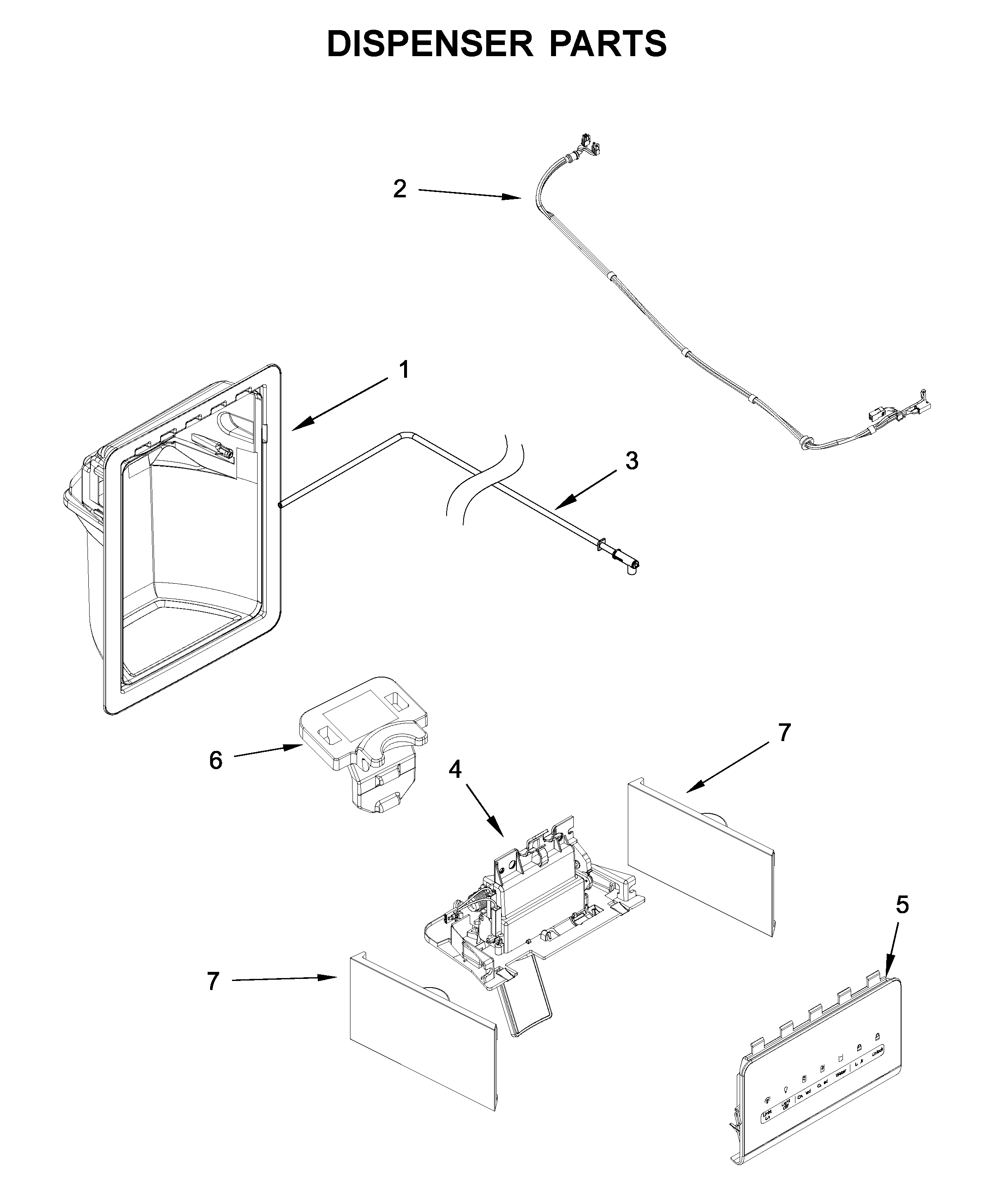 Whirlpool WRS325SDHW00 dispenser parts diagram