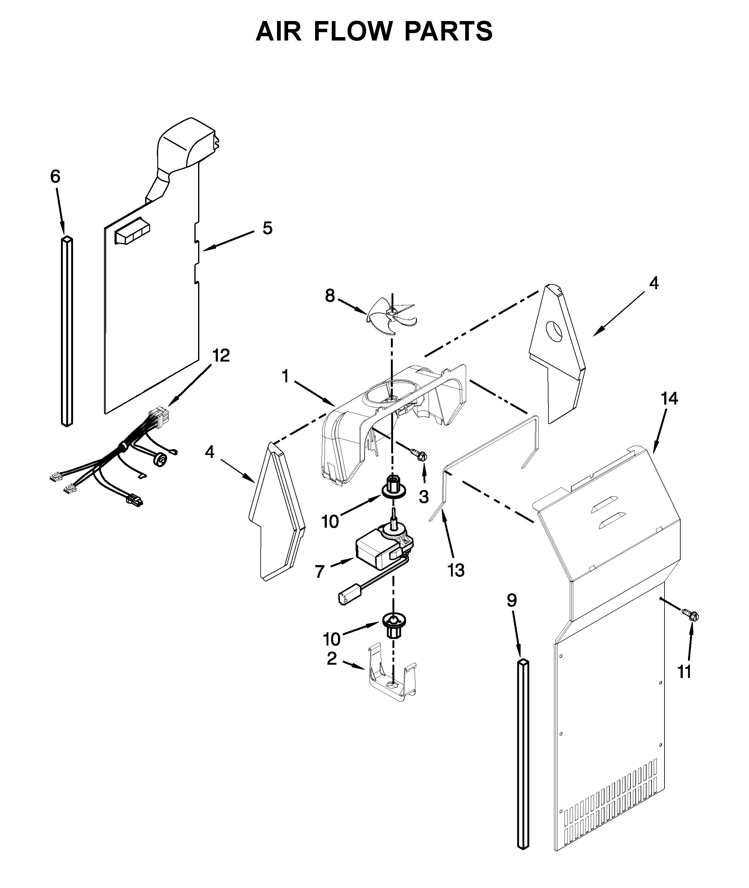 Whirlpool WRS325SDHW00 air flow parts diagram