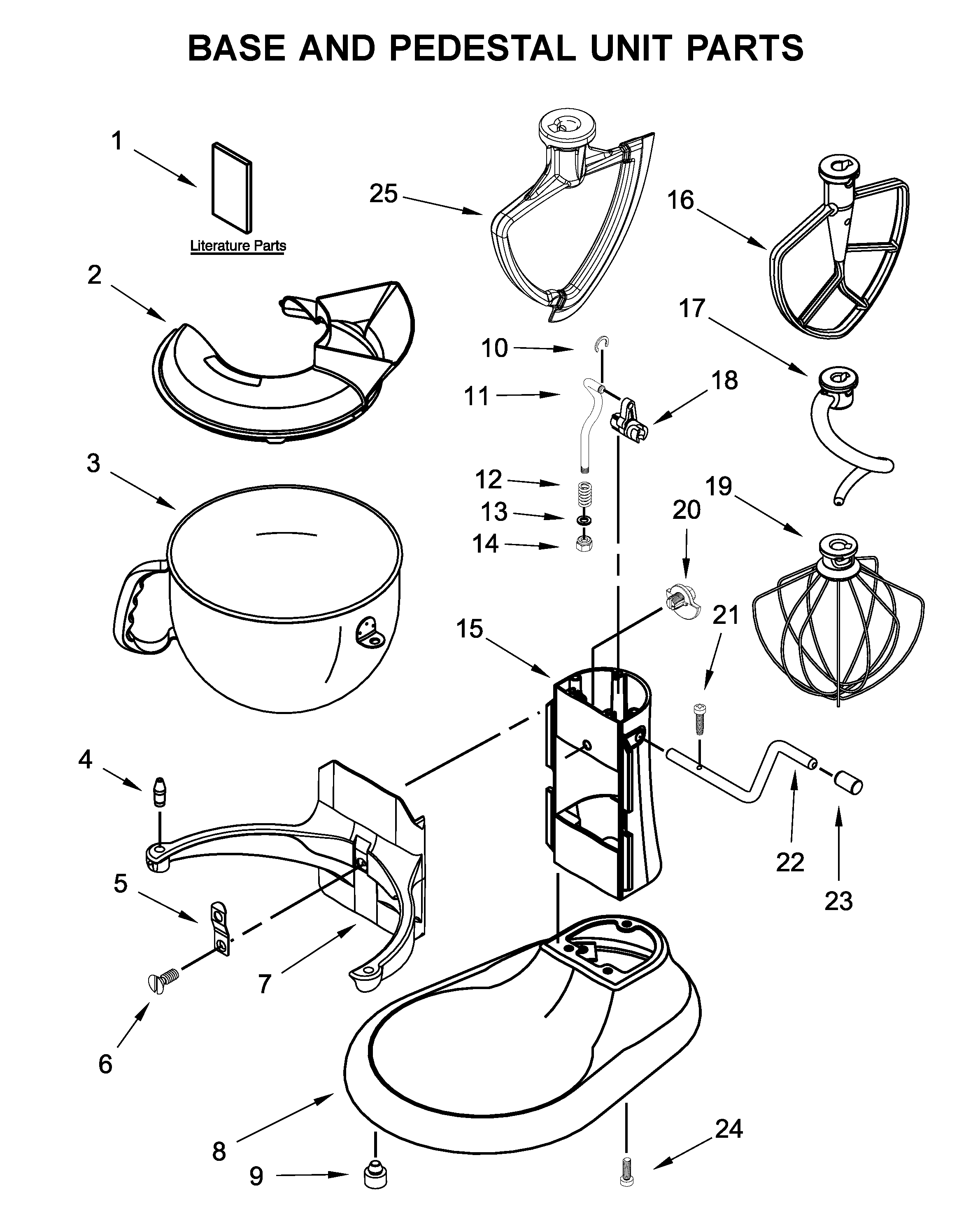 KitchenAid KP26M1XQ3VB5 base and pedestal unit parts diagram
