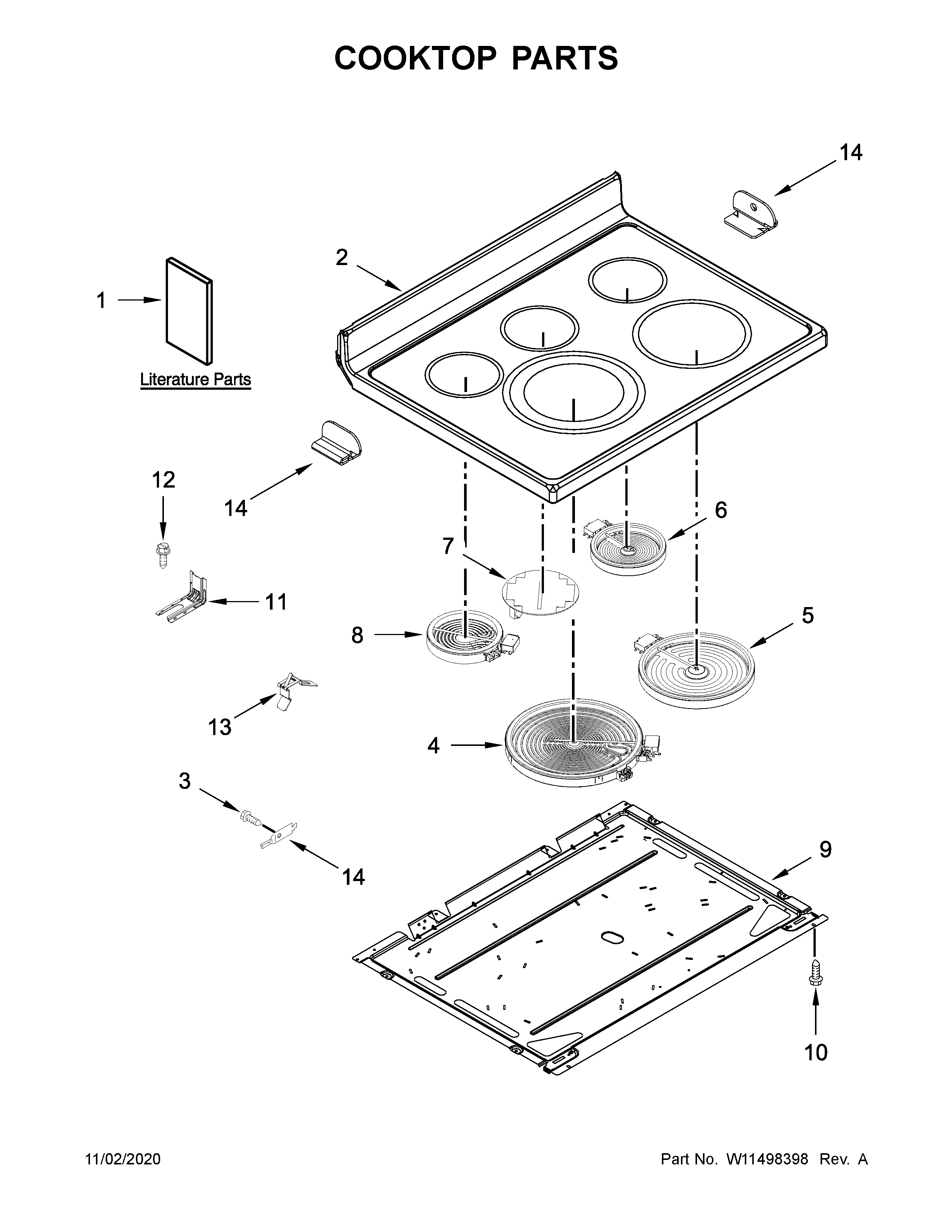 KitchenAid YKFEG500EBS4 cooktop parts diagram