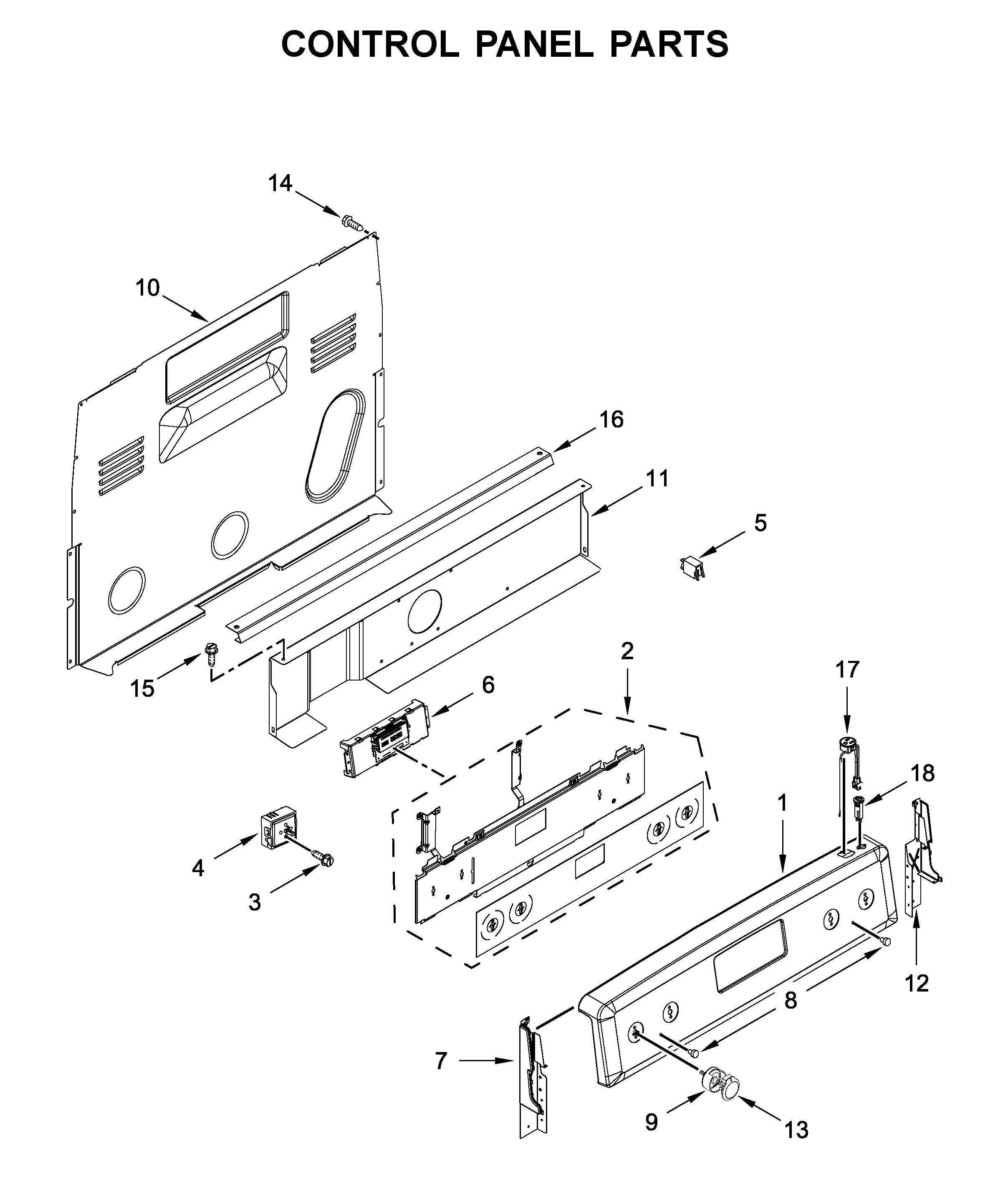 KitchenAid YKFEG500EBS4 control panel parts diagram