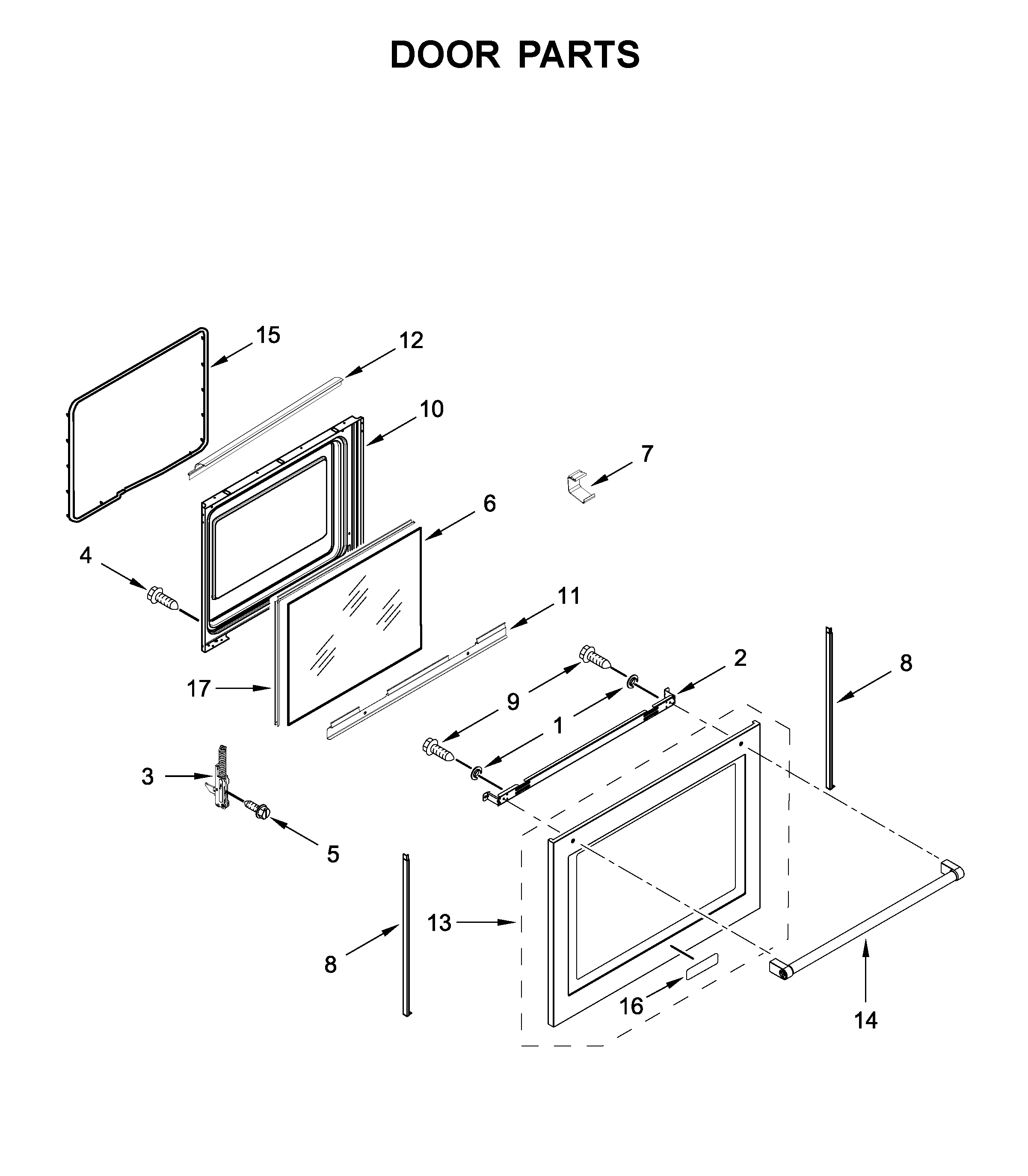 KitchenAid YKFEG500EBS4 door parts diagram