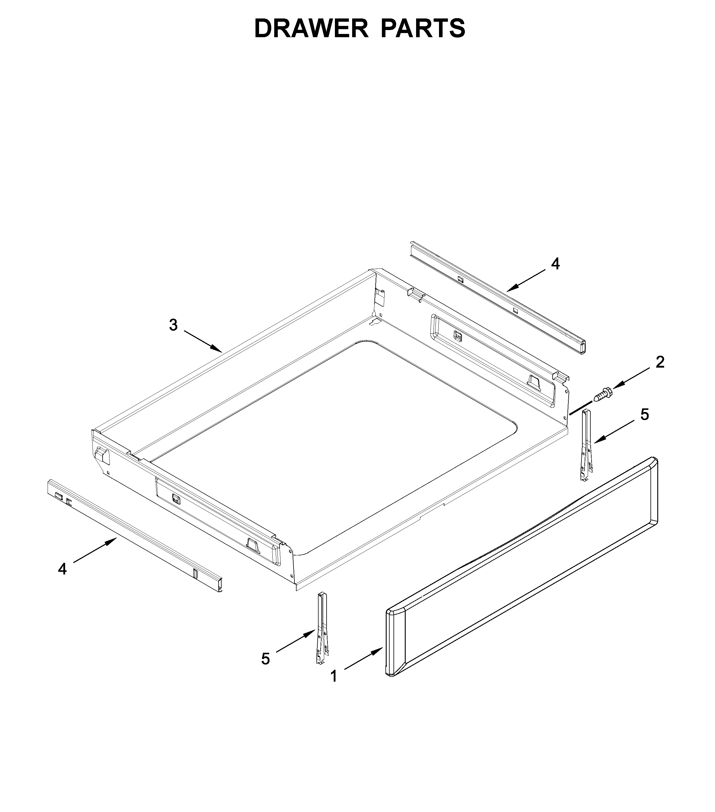 KitchenAid YKFEG500EBS4 drawer parts diagram