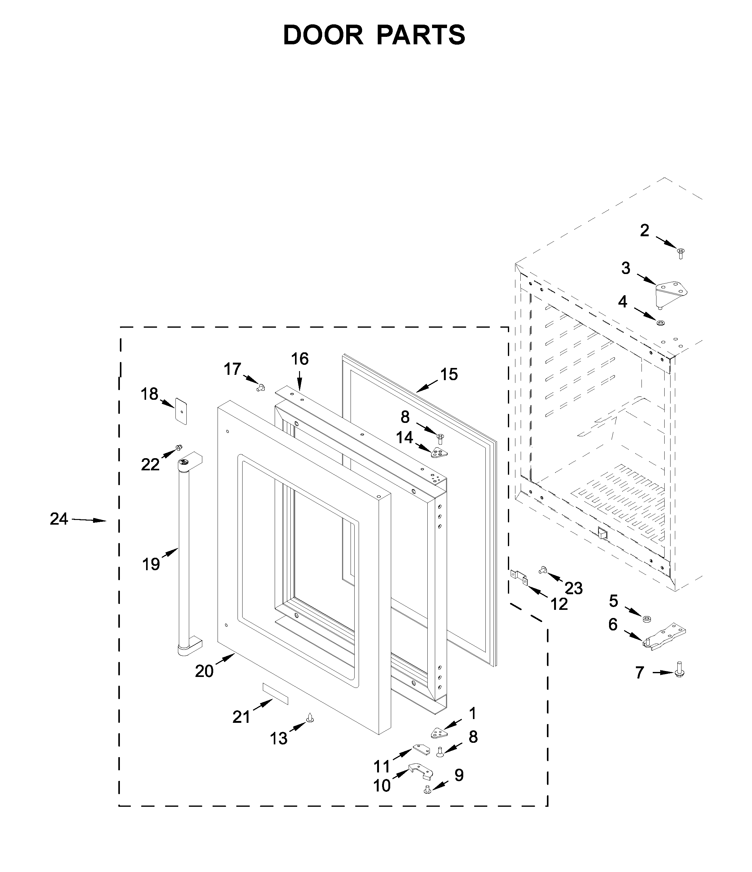 KitchenAid KUBL304EBS02 door parts diagram