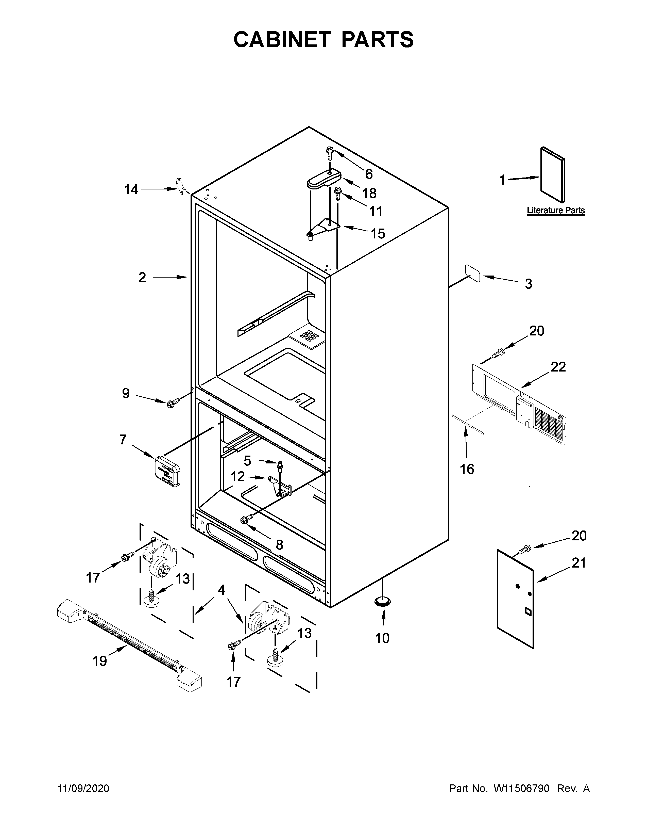 Amana ABB1924BRM02 cabinet parts diagram