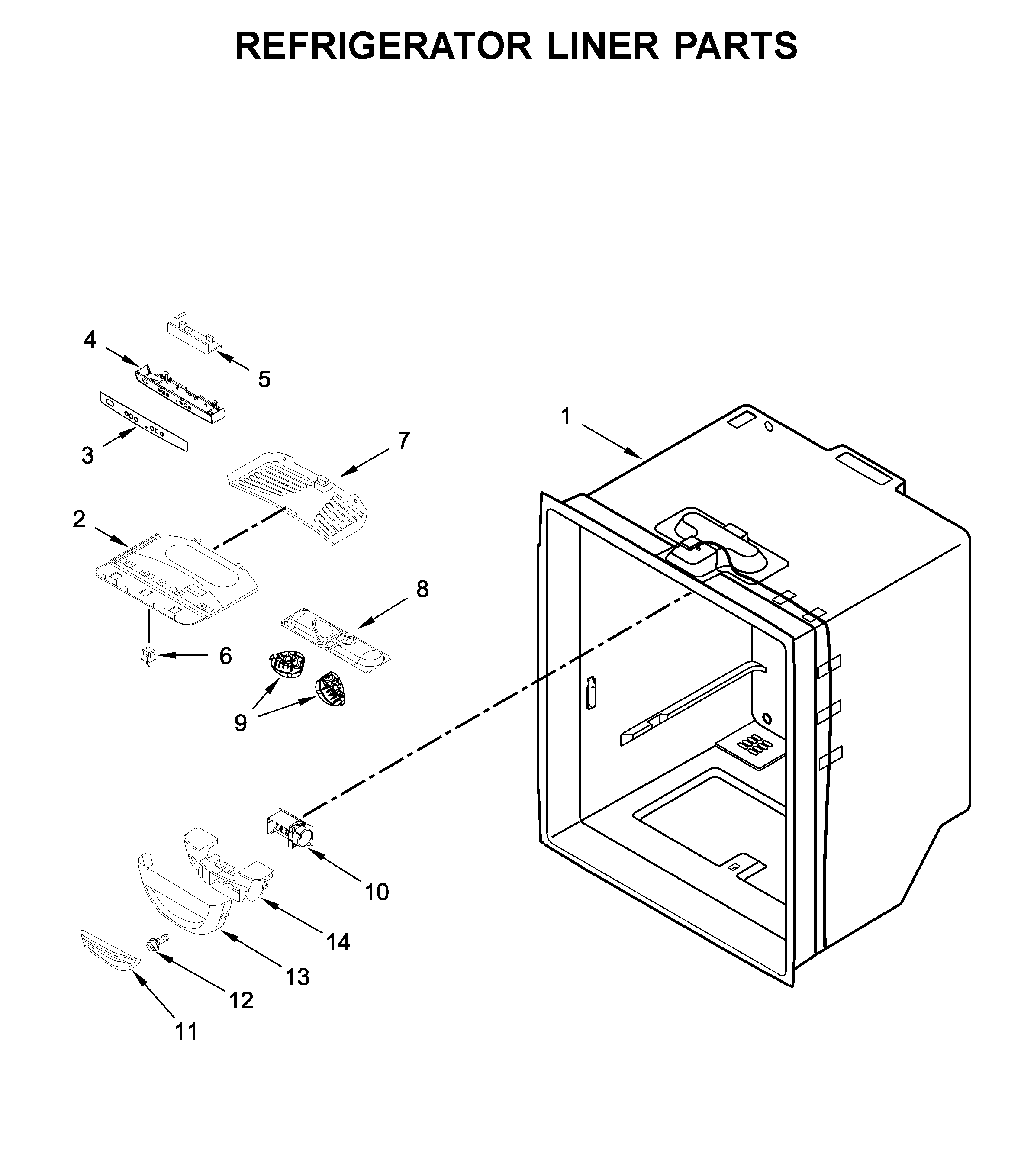 Amana ABB1924BRM02 refrigerator liner parts diagram