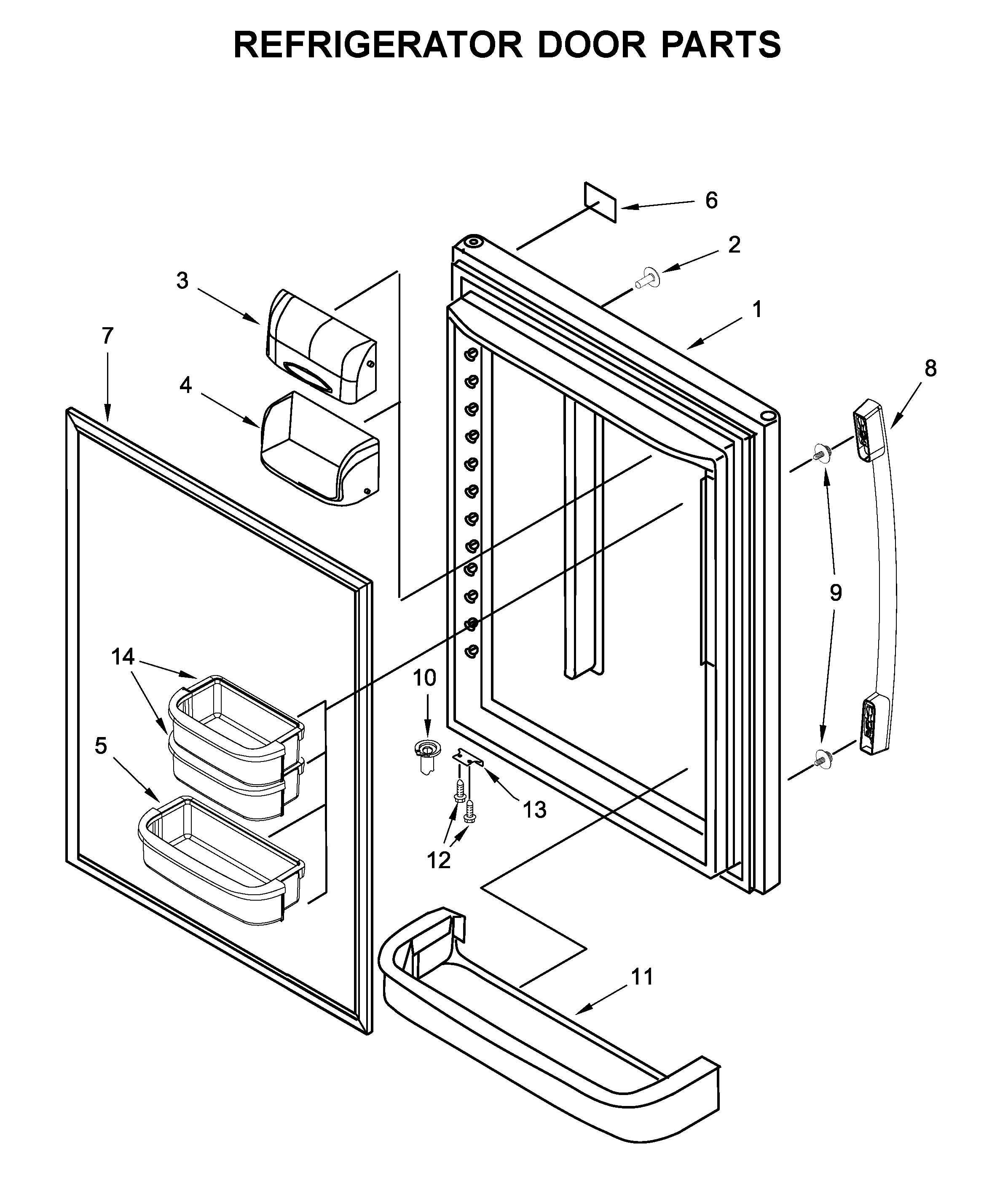 Amana ABB1924BRM02 refrigerator door parts diagram
