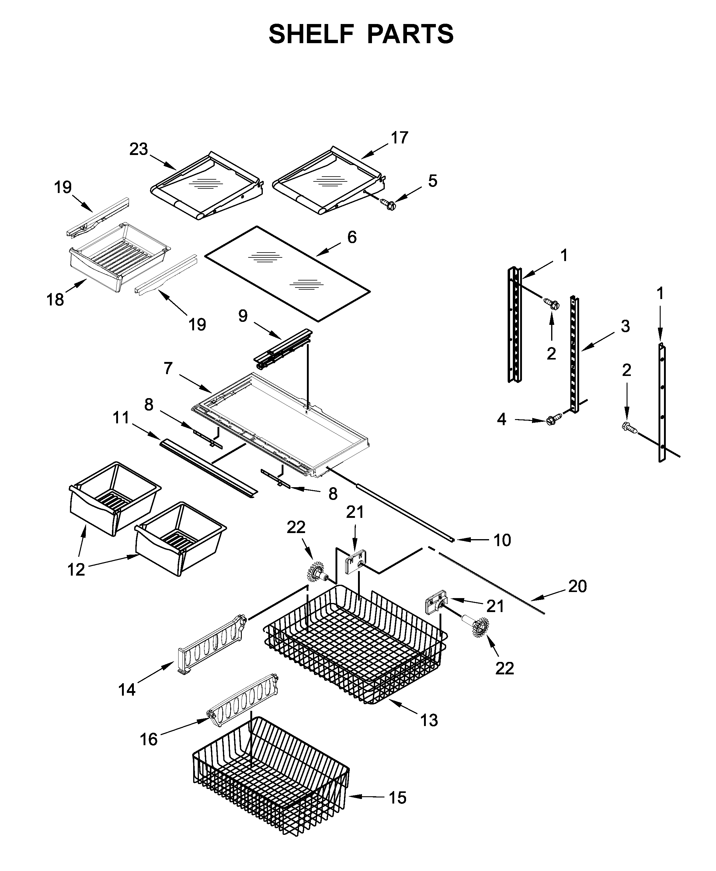 Amana ABB1924BRM02 shelf parts diagram