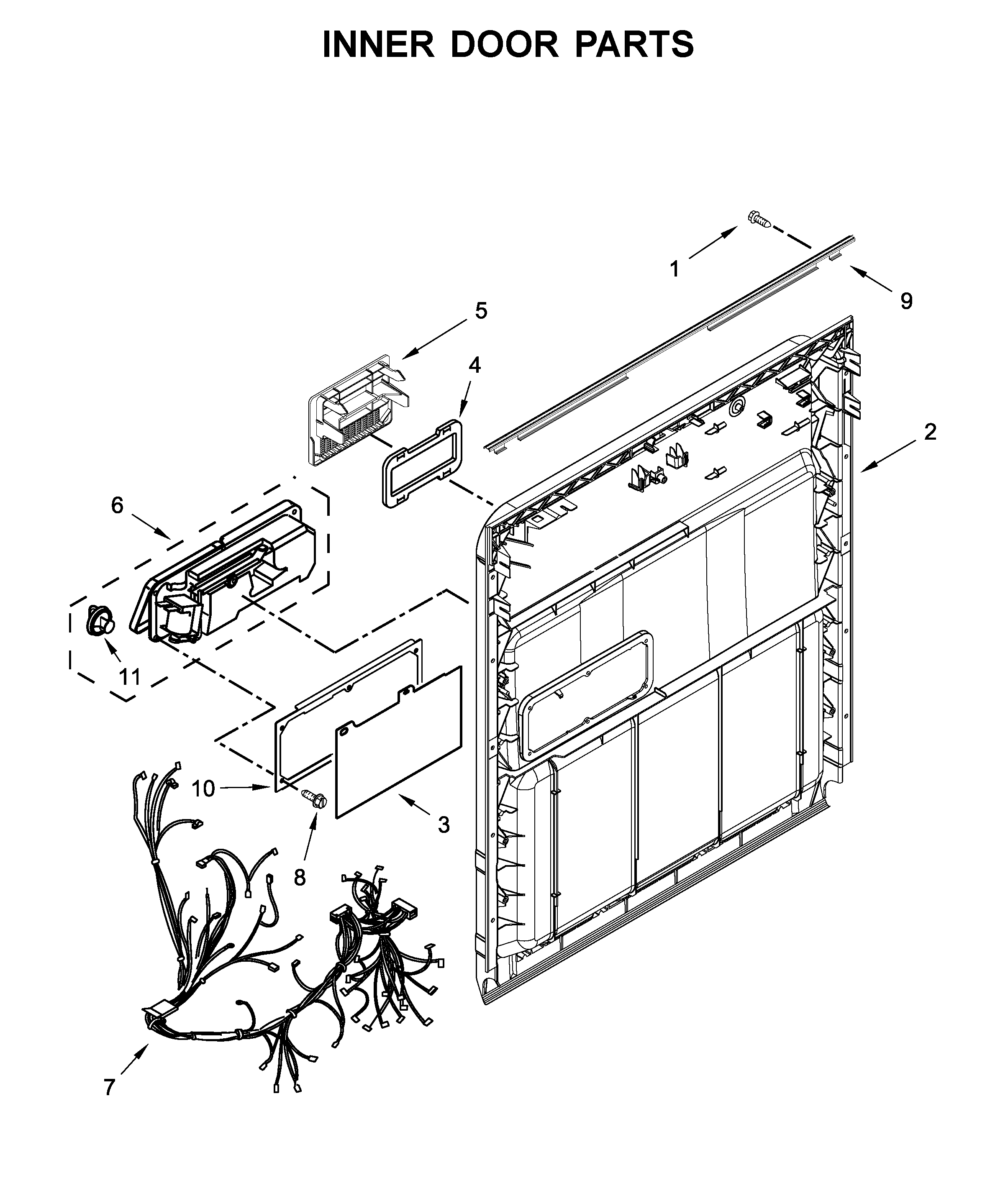Whirlpool WDF330PAHT3 inner door parts diagram