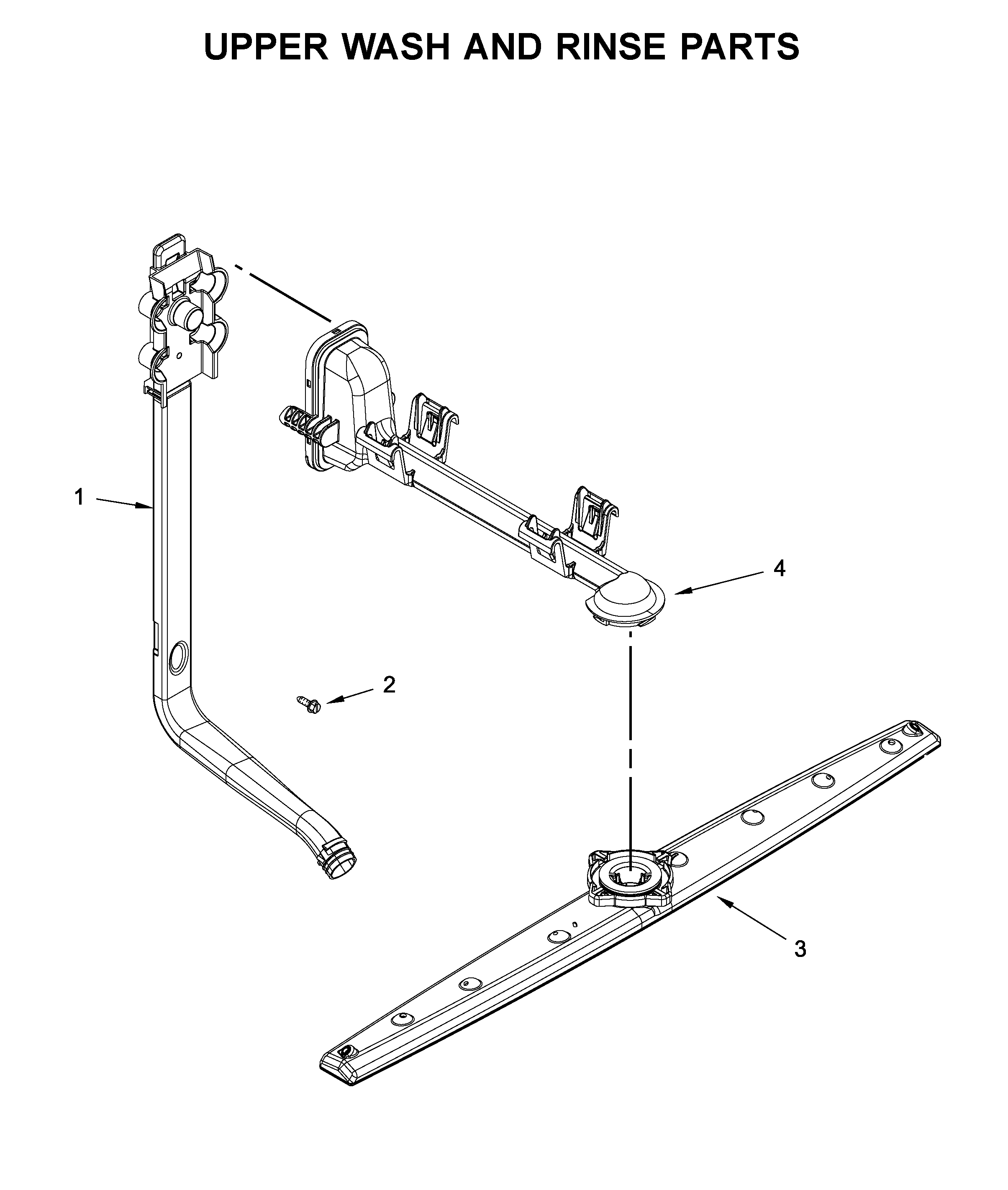 Whirlpool WDF330PAHT3 upper wash and rinse parts diagram