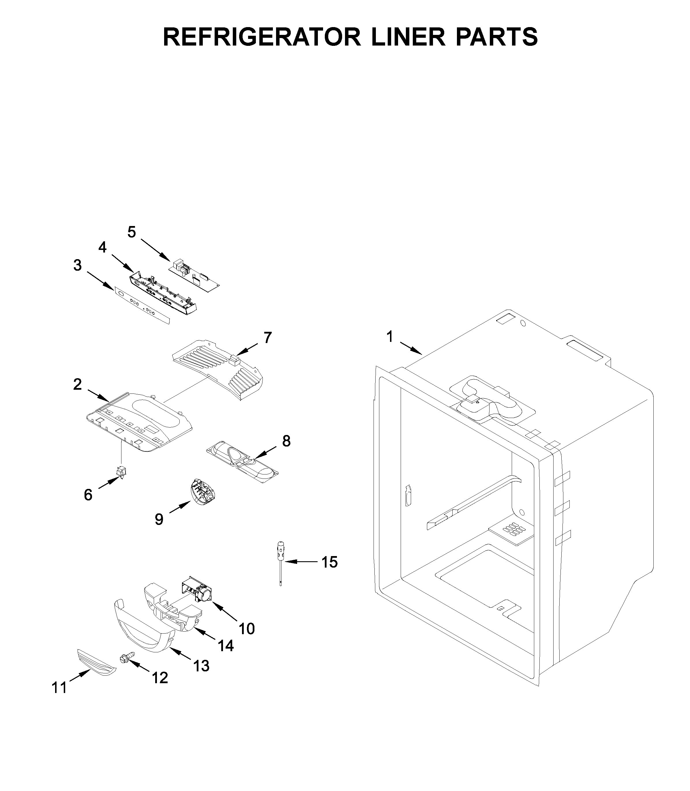 Whirlpool WRB322DMBM02 refrigerator liner parts diagram