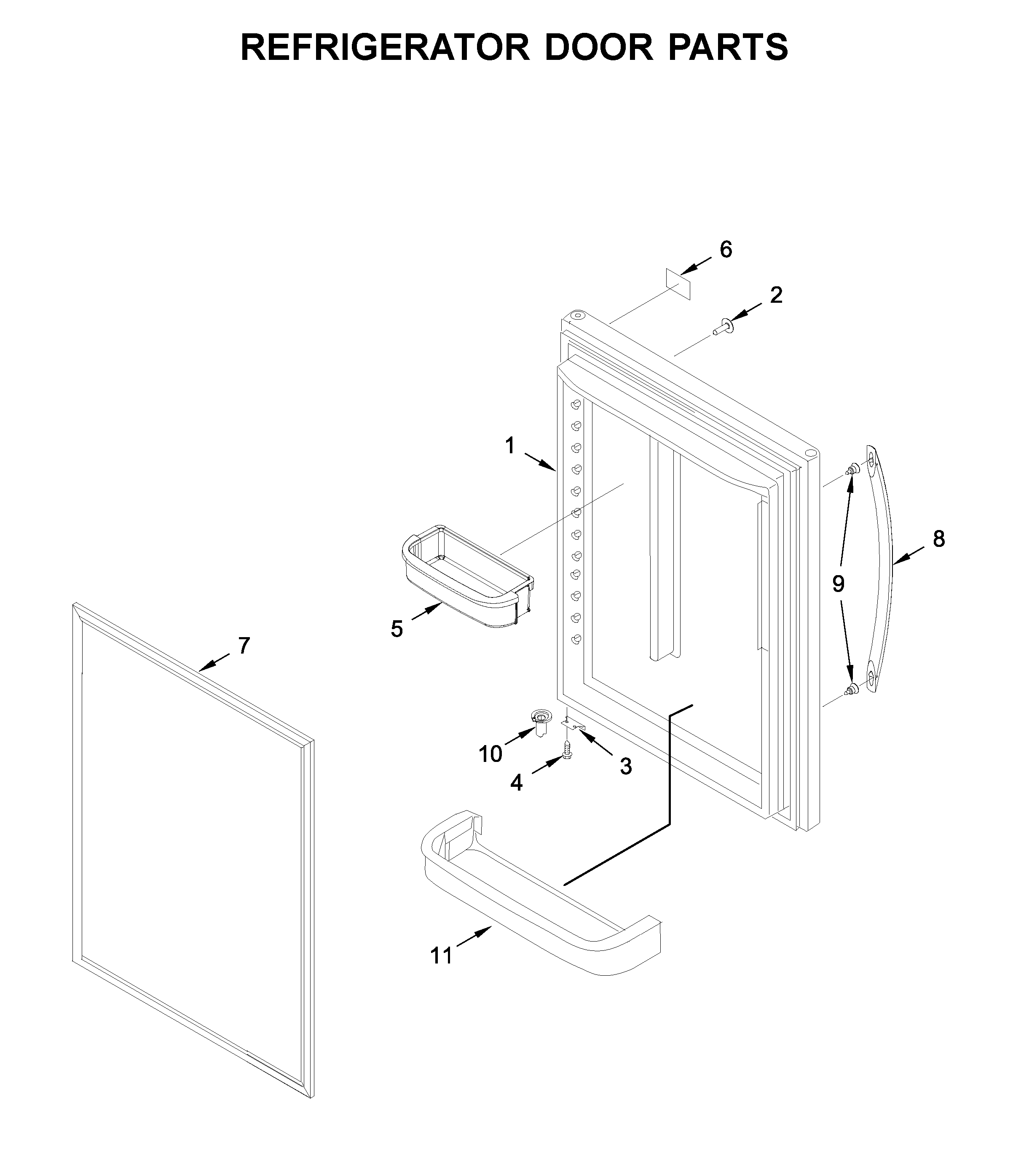 Whirlpool WRB322DMBM02 refrigerator door parts diagram