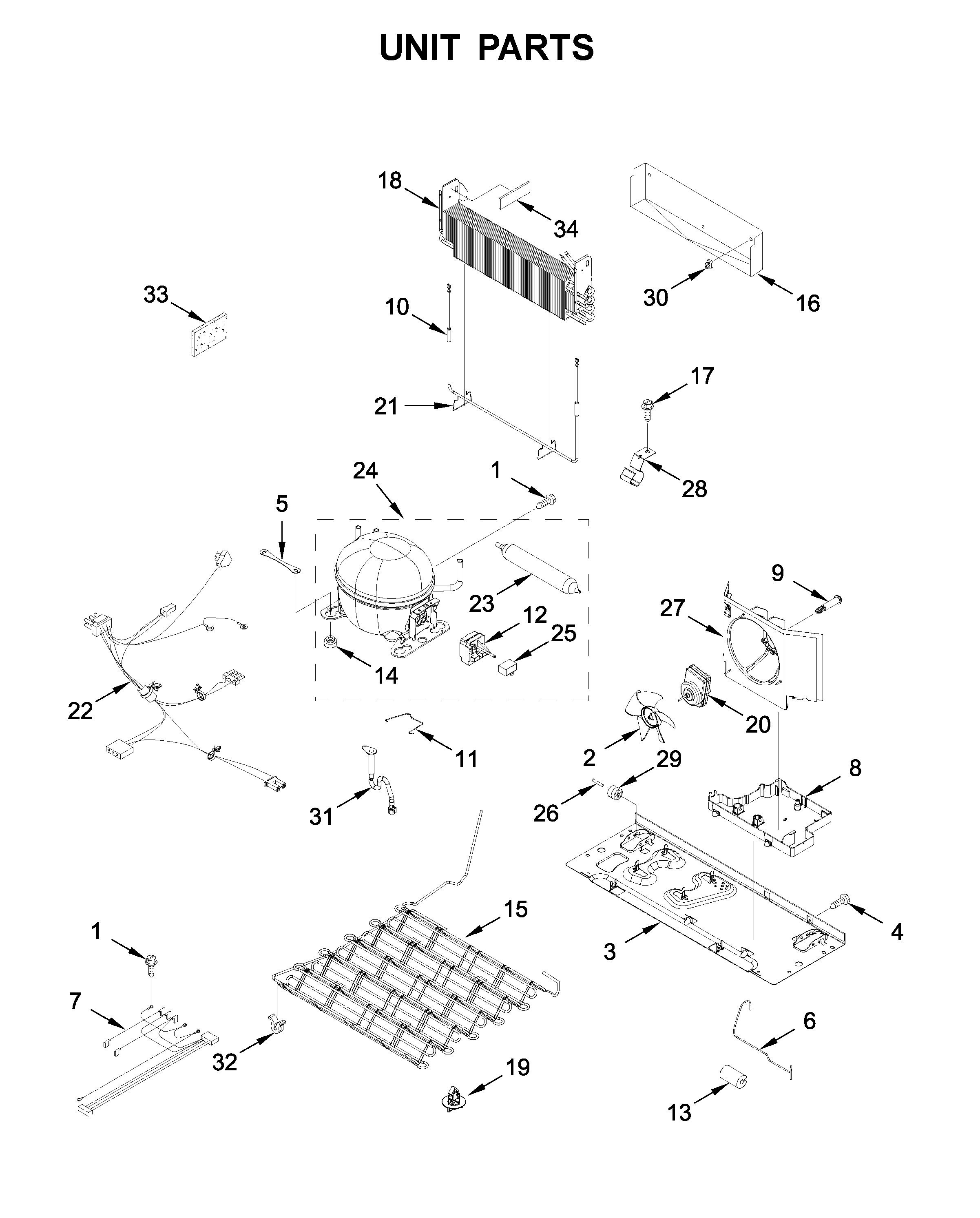 Whirlpool WRB329DMBB02 unit parts diagram