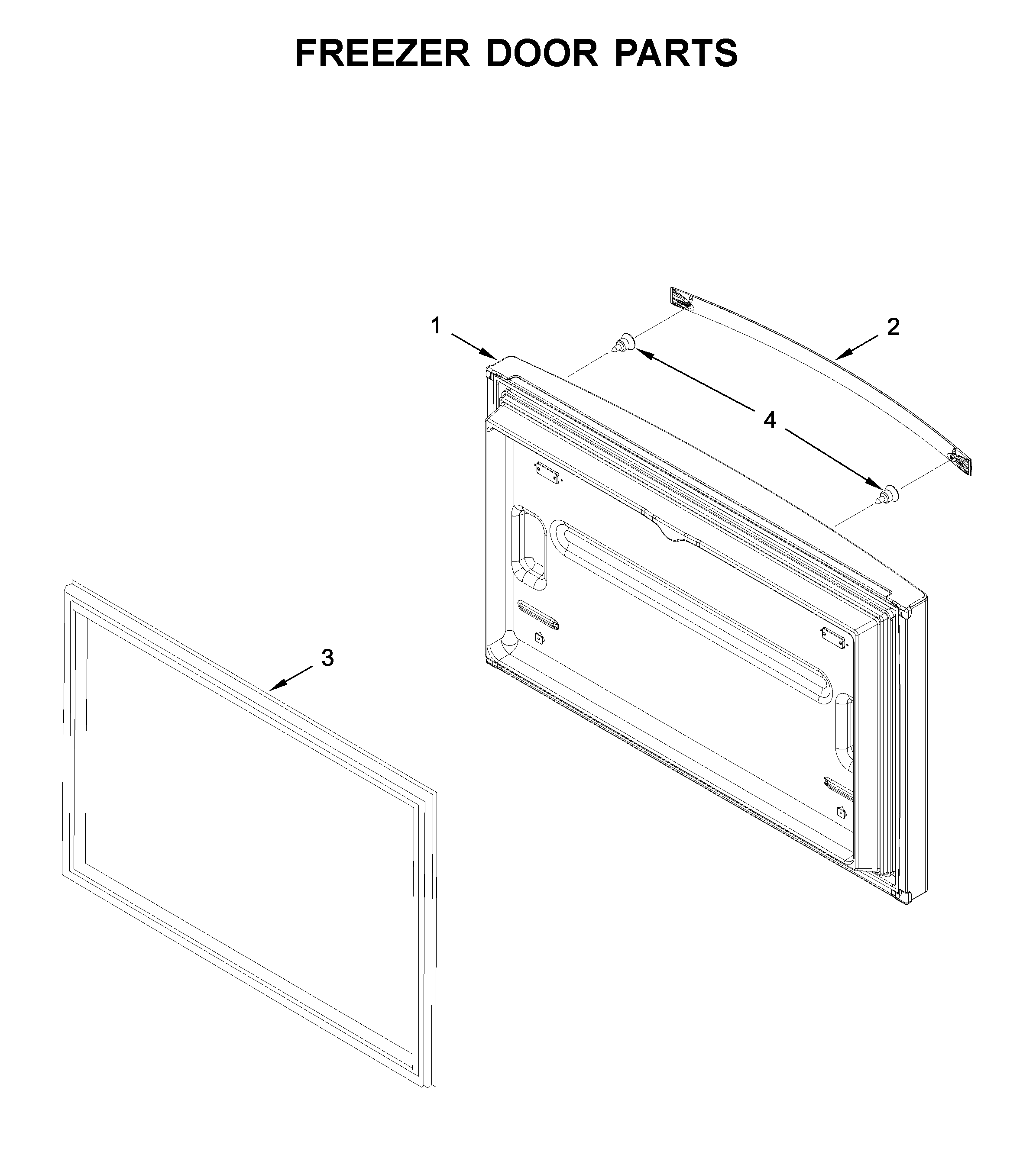 Whirlpool WRF535SWHV03 freezer door parts diagram