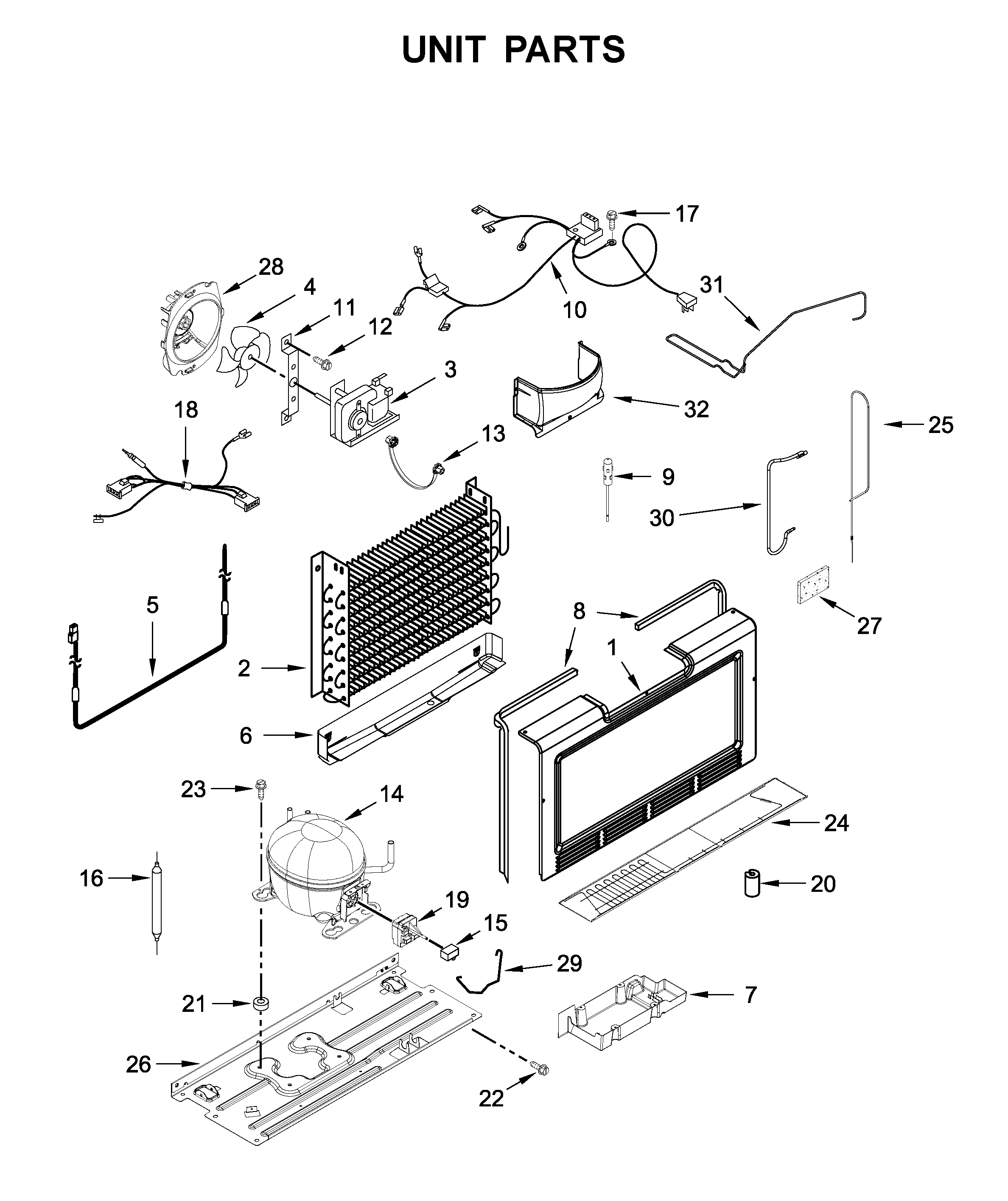 Whirlpool WZF34X16DW06 unit parts diagram