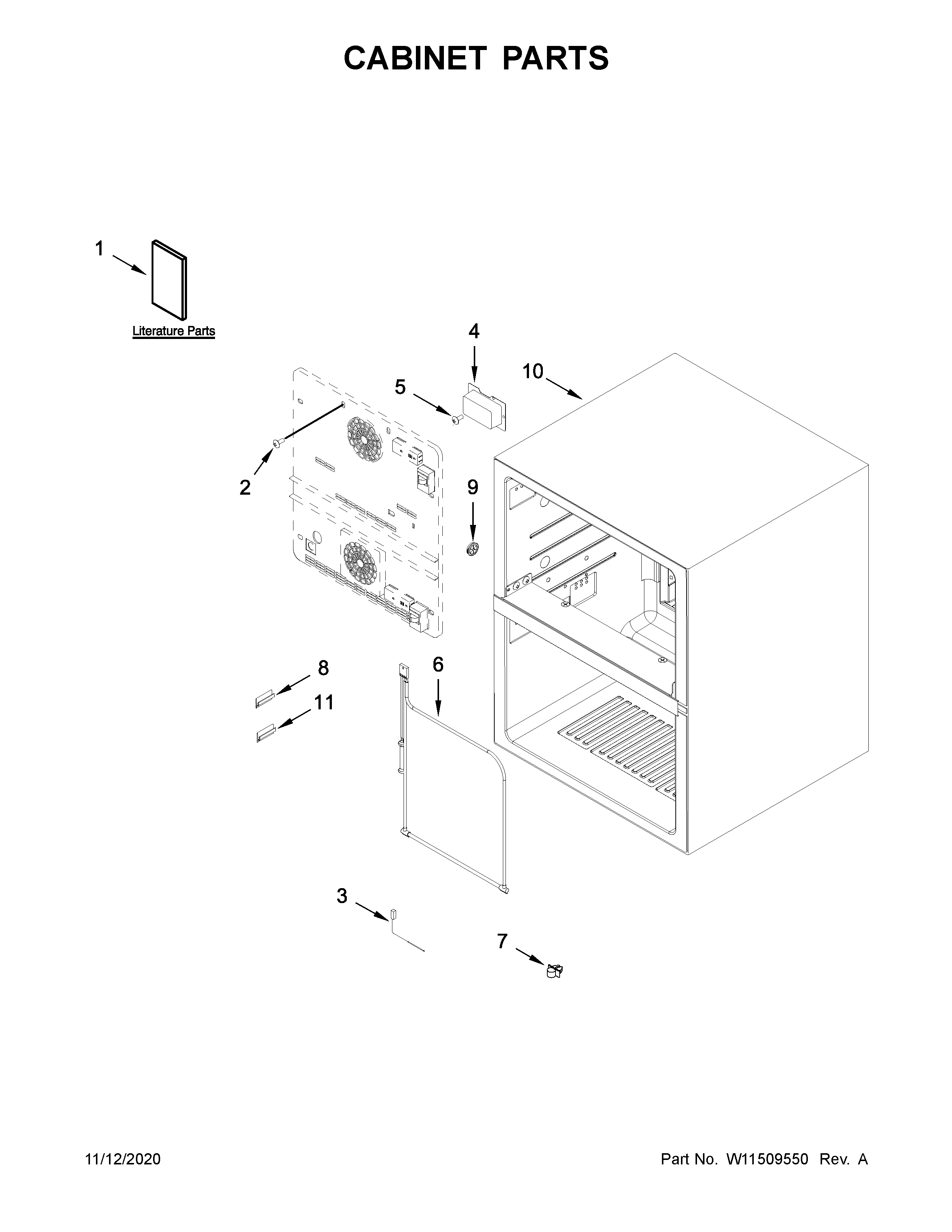 KitchenAid KUDF204ESB01 cabinet parts diagram