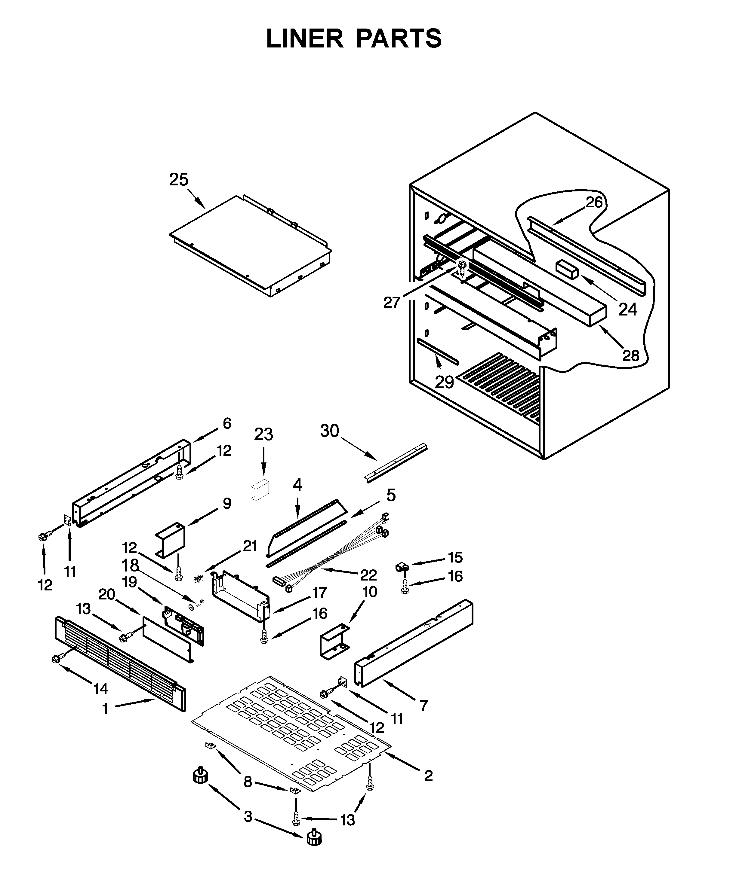 KitchenAid KUDF204ESB01 liner parts diagram