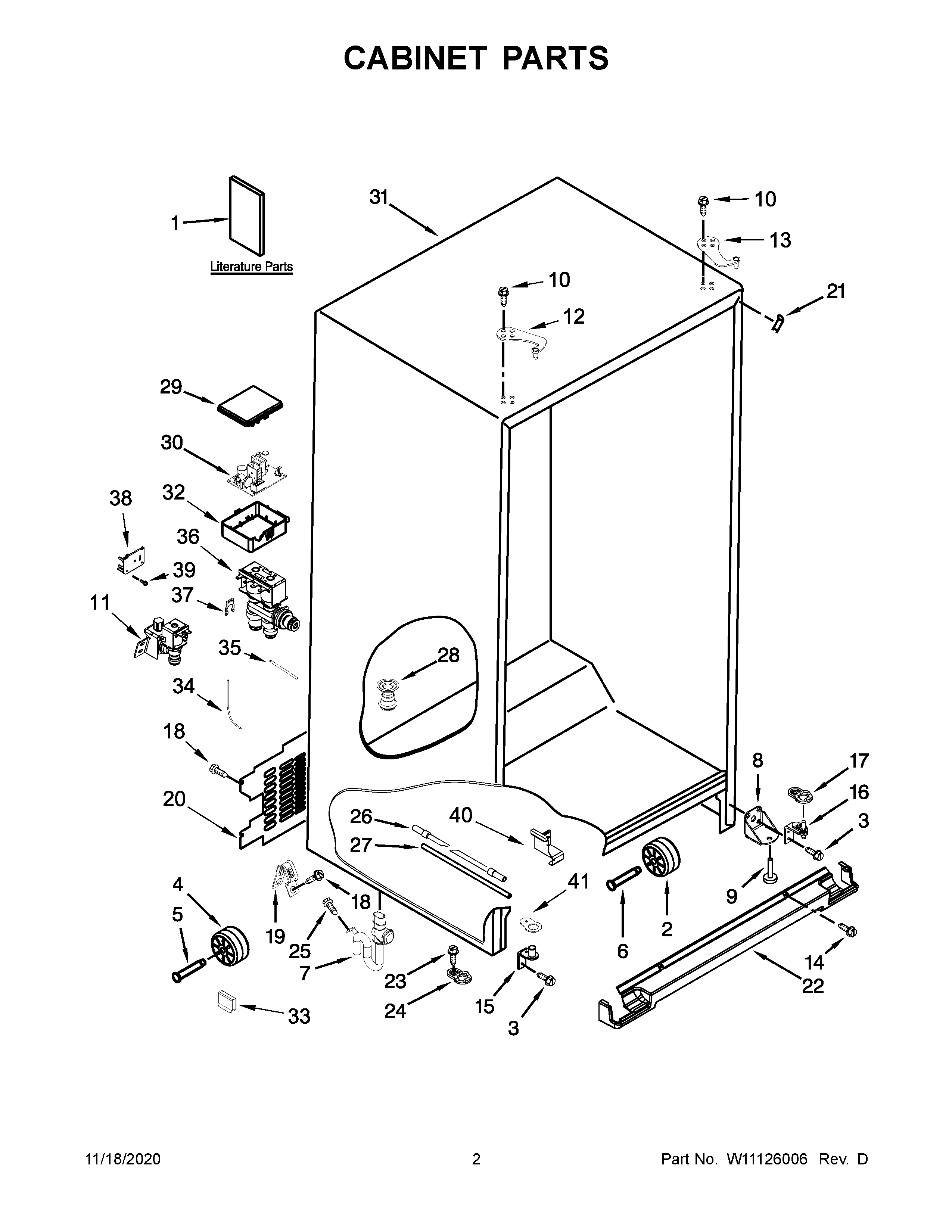 Whirlpool WRS588FIHB00 cabinet parts diagram