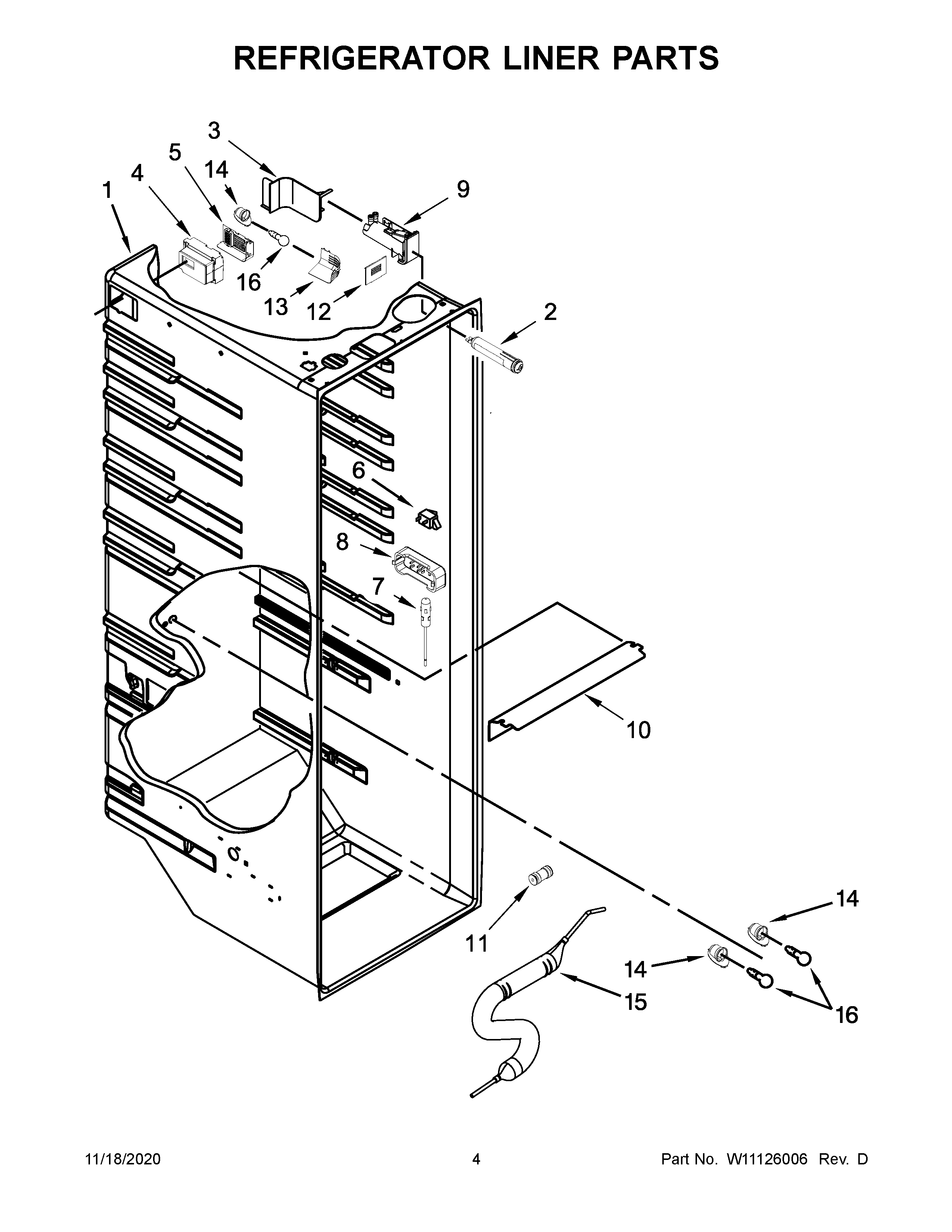Whirlpool WRS588FIHB00 refrigerator liner parts diagram
