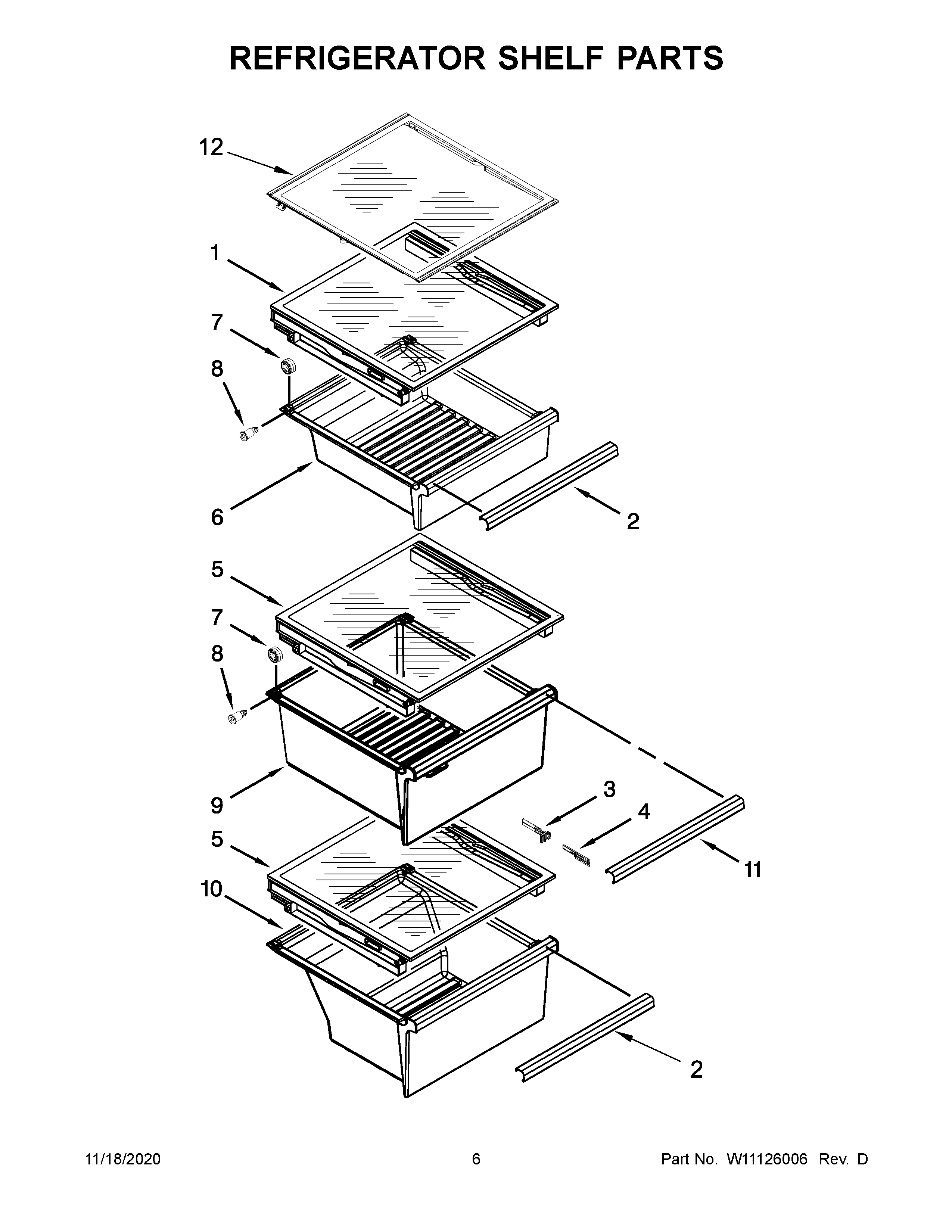 Whirlpool WRS588FIHB00 refrigerator shelf parts diagram