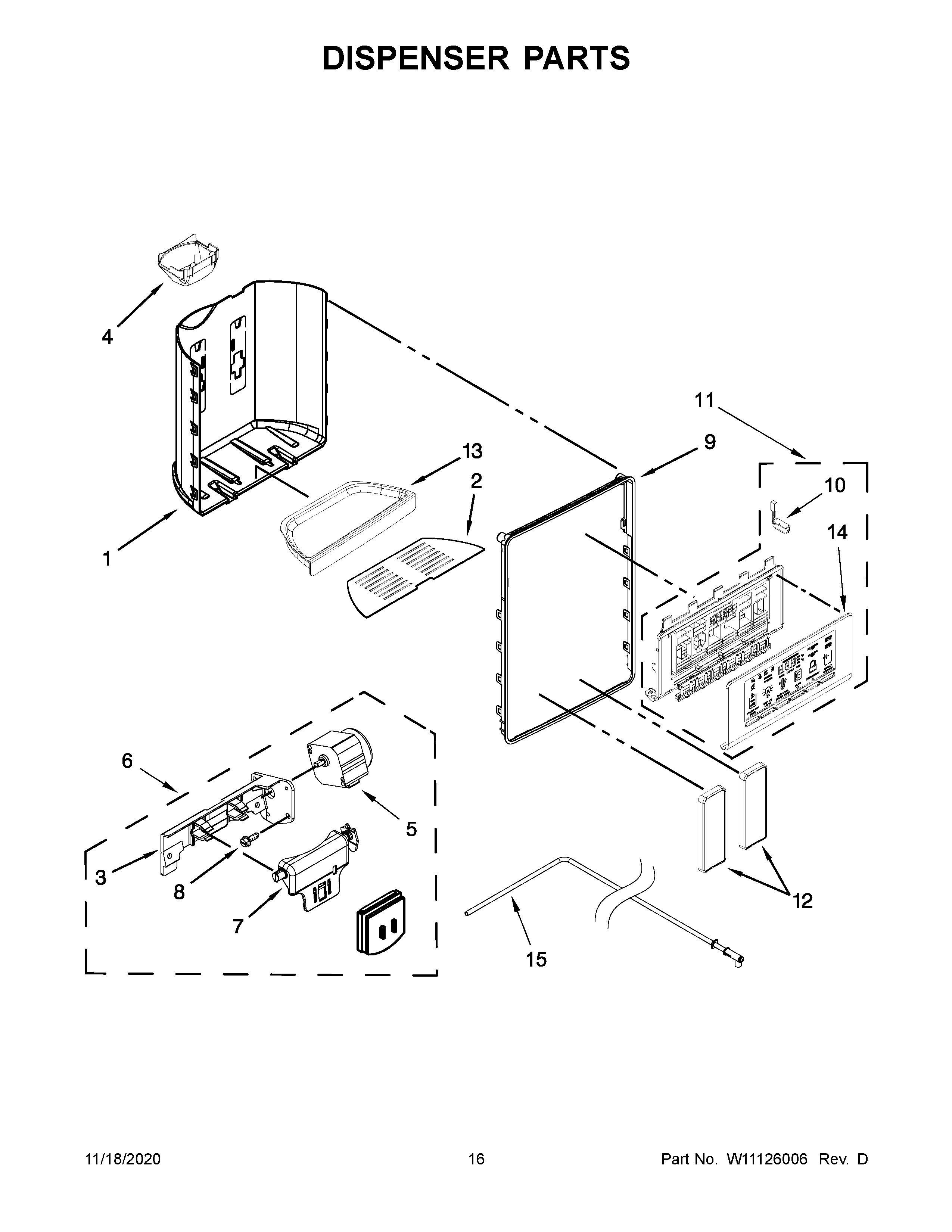 Whirlpool WRS588FIHB00 dispenser parts diagram