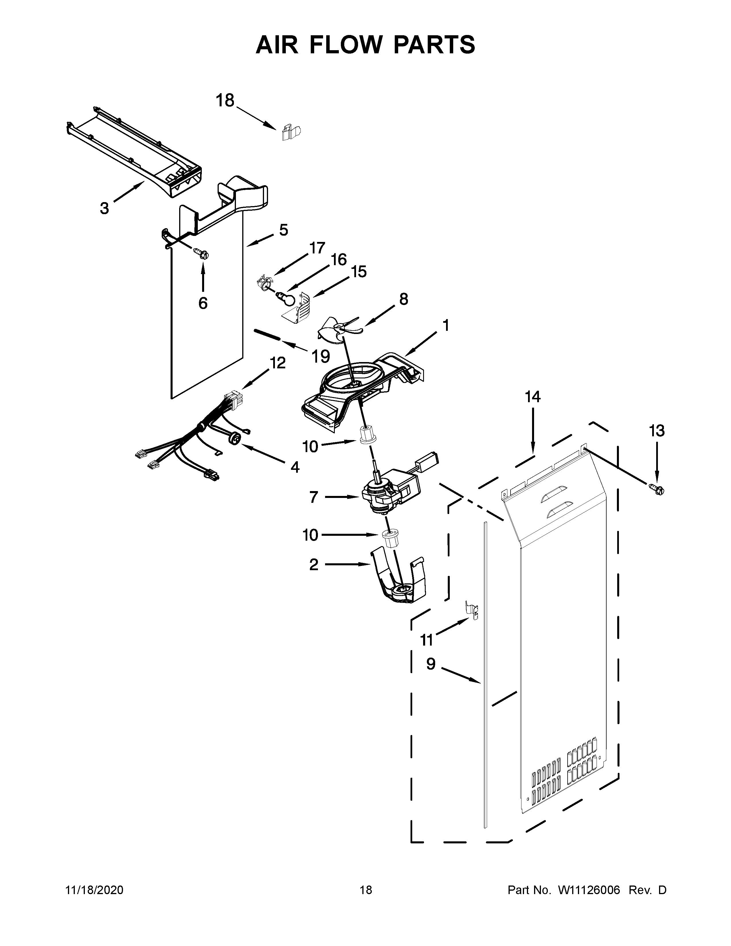 Whirlpool WRS588FIHB00 air flow parts diagram