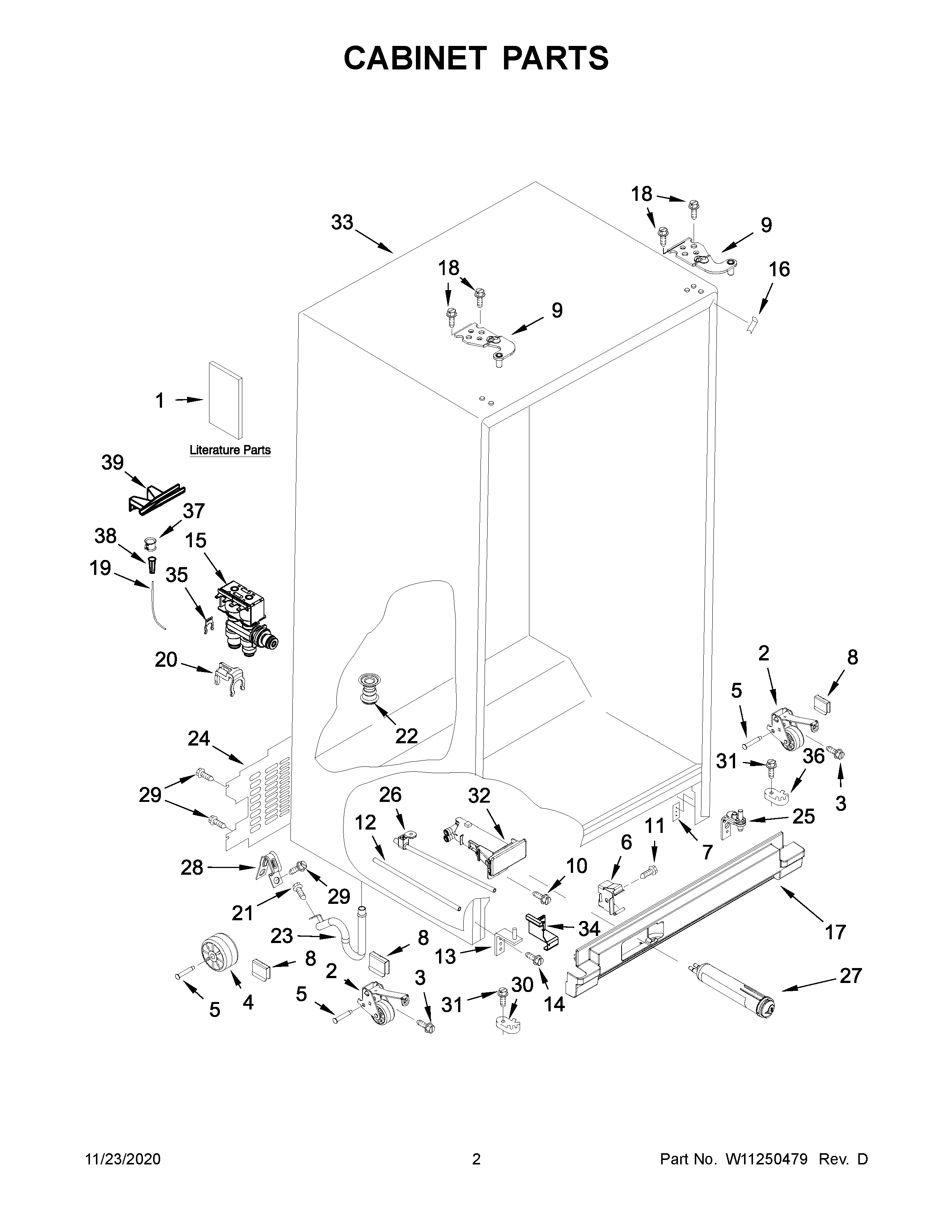 Whirlpool WRS321SDHW01 cabinet parts diagram