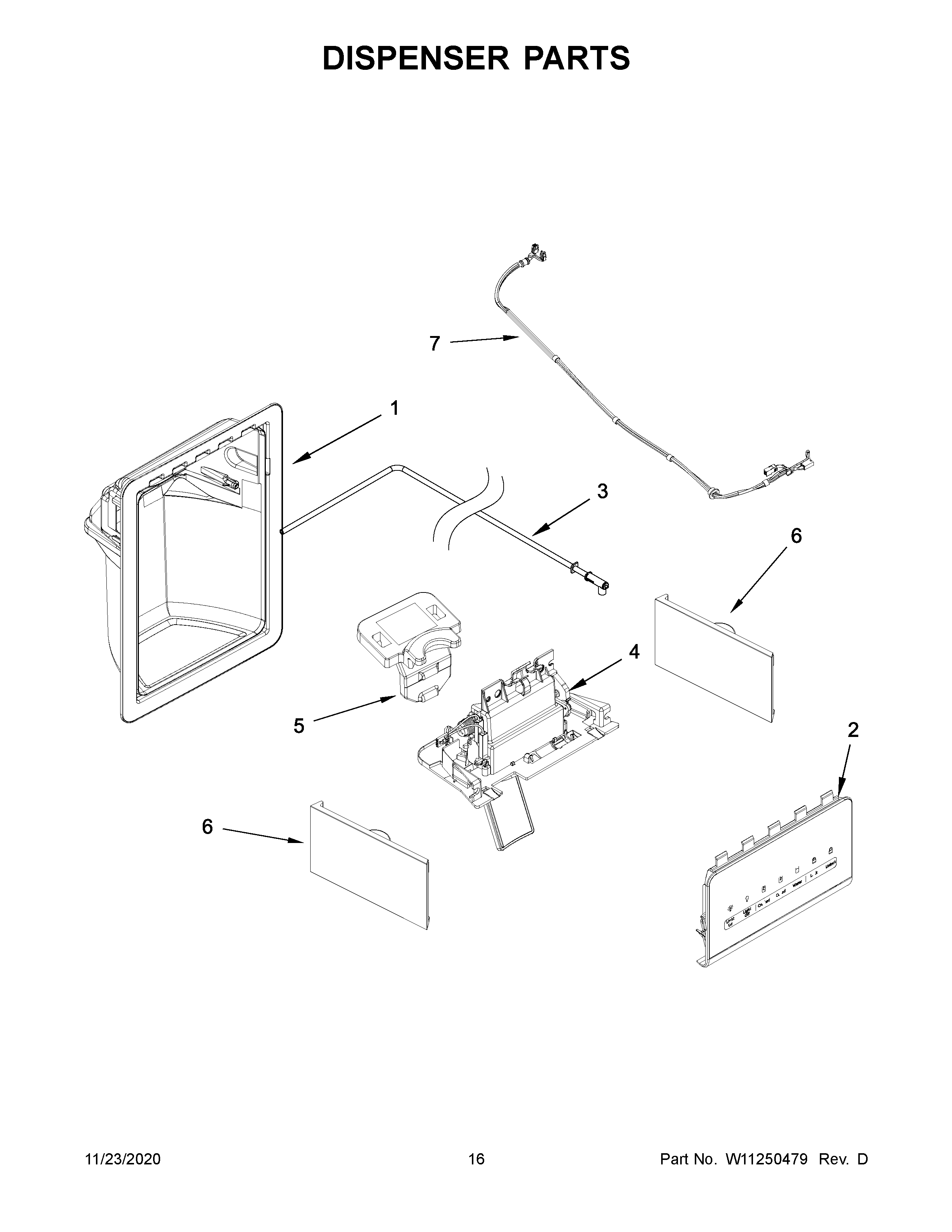 Whirlpool WRS321SDHW01 dispenser parts diagram