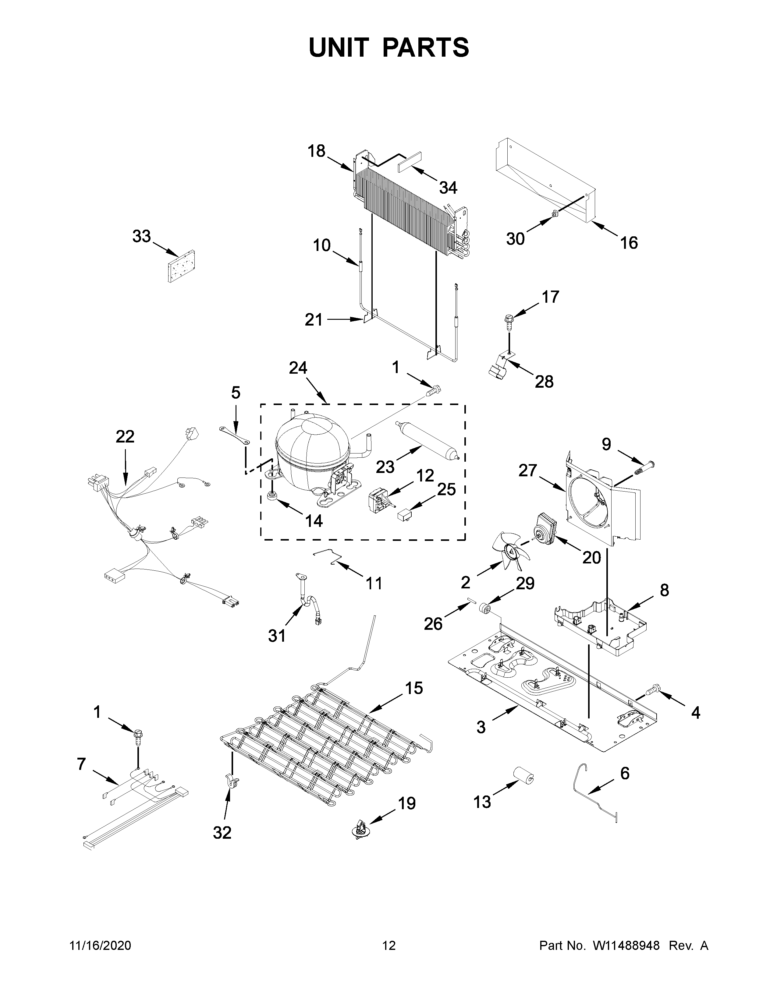 Whirlpool WRB329DFBW02 unit parts diagram
