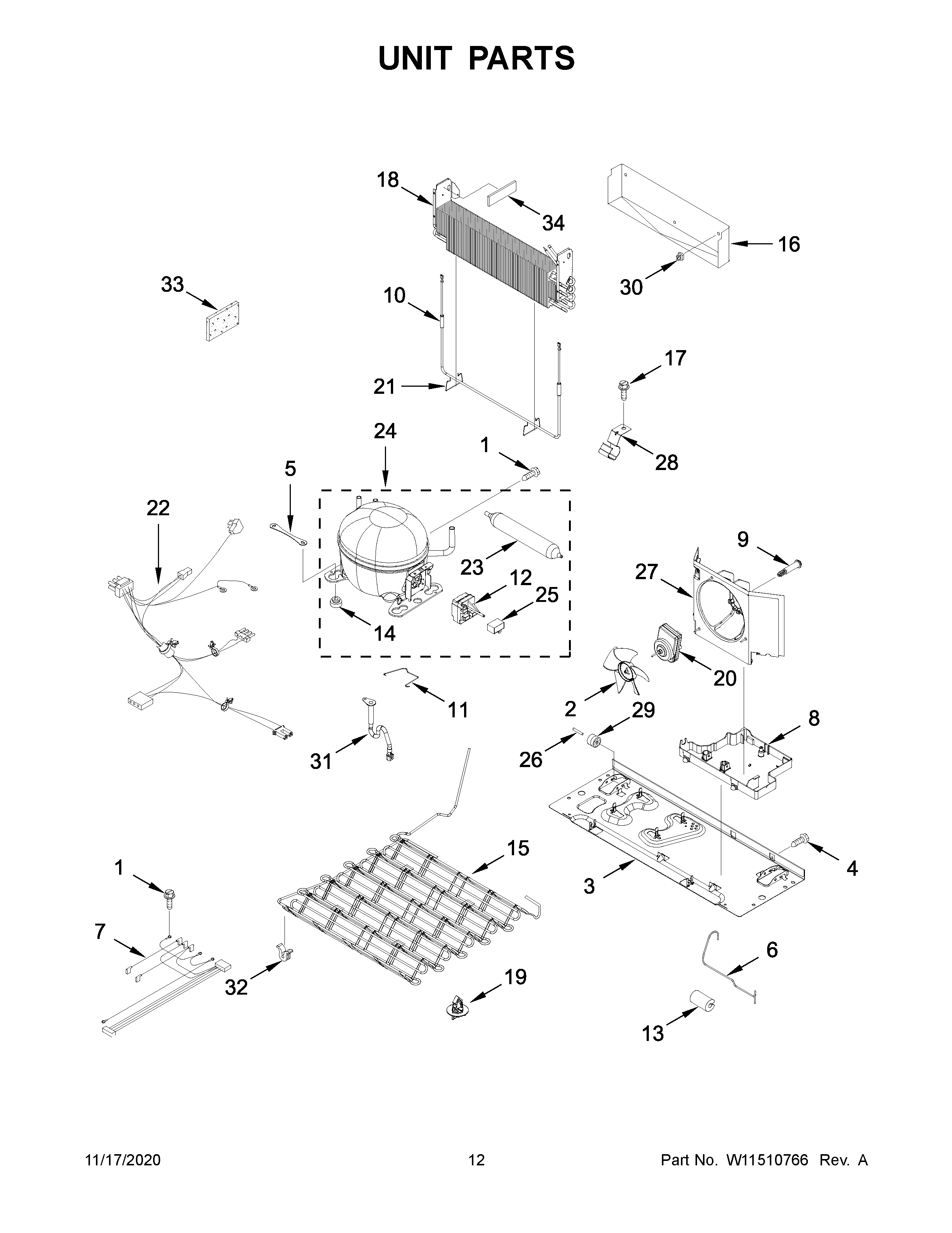 Whirlpool WRB322DMHV02 unit parts diagram