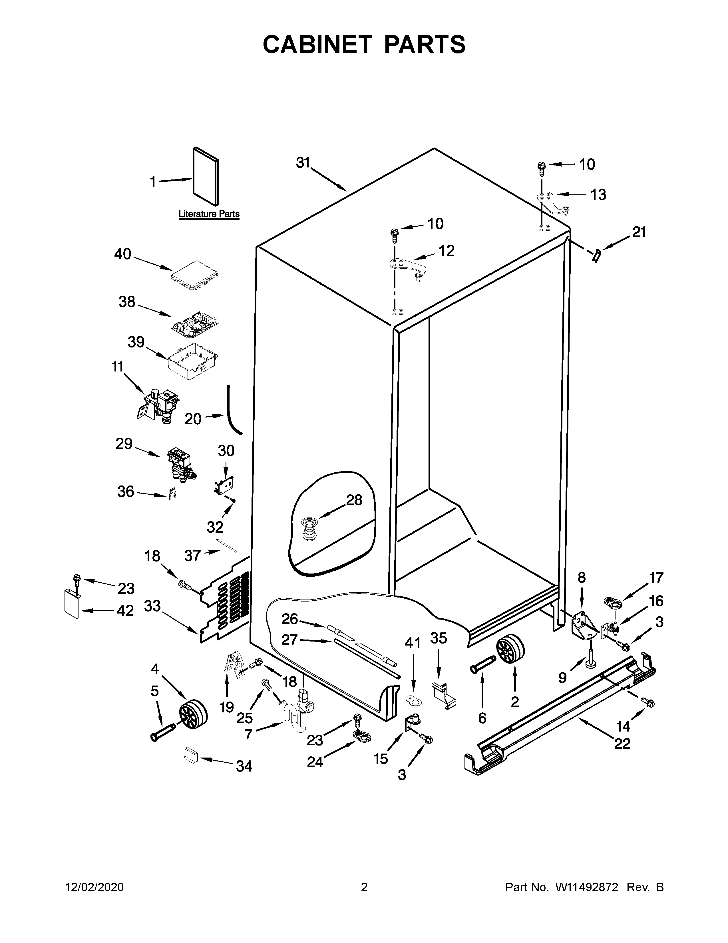 KitchenAid KRSC703HBS01 cabinet parts diagram
