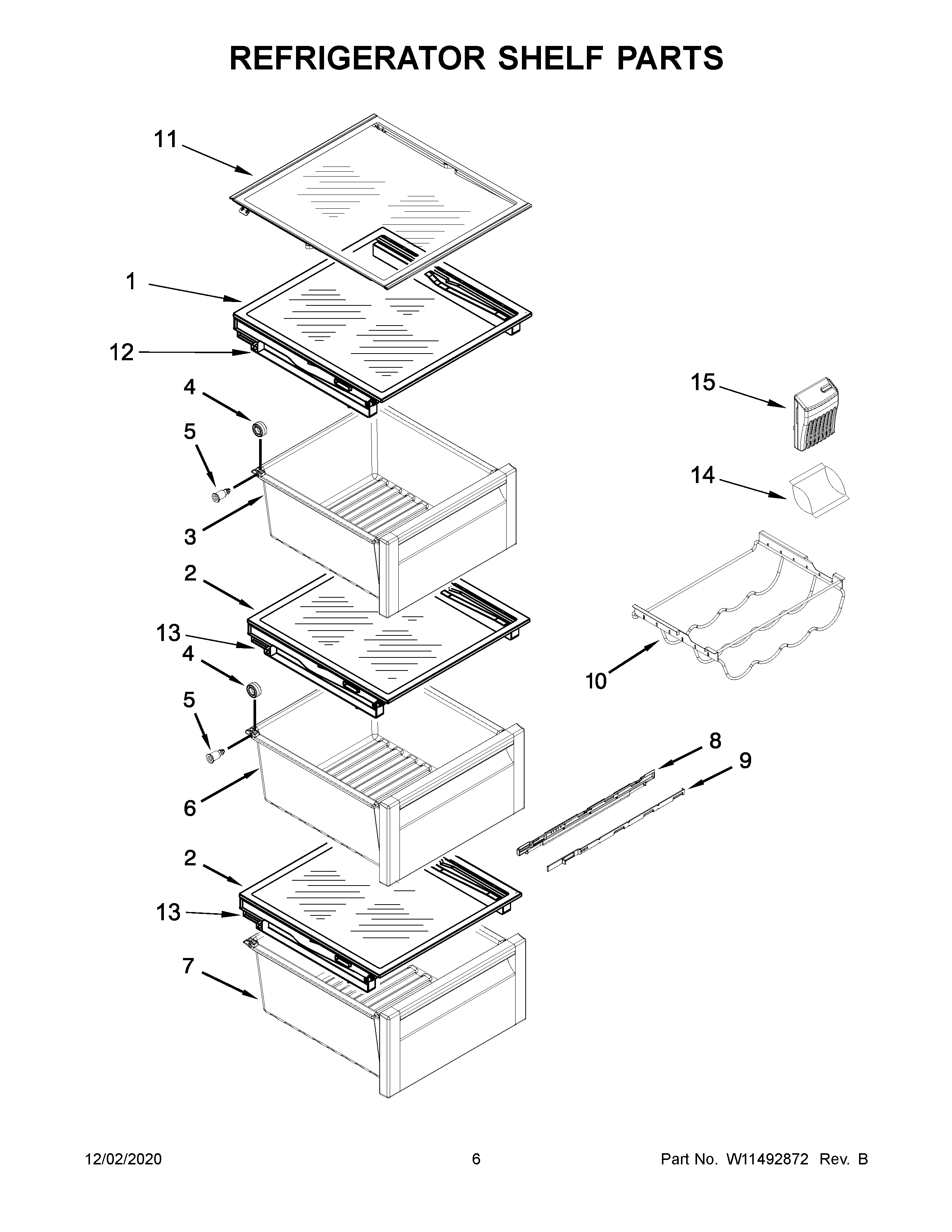 KitchenAid KRSC703HBS01 refrigerator shelf parts diagram