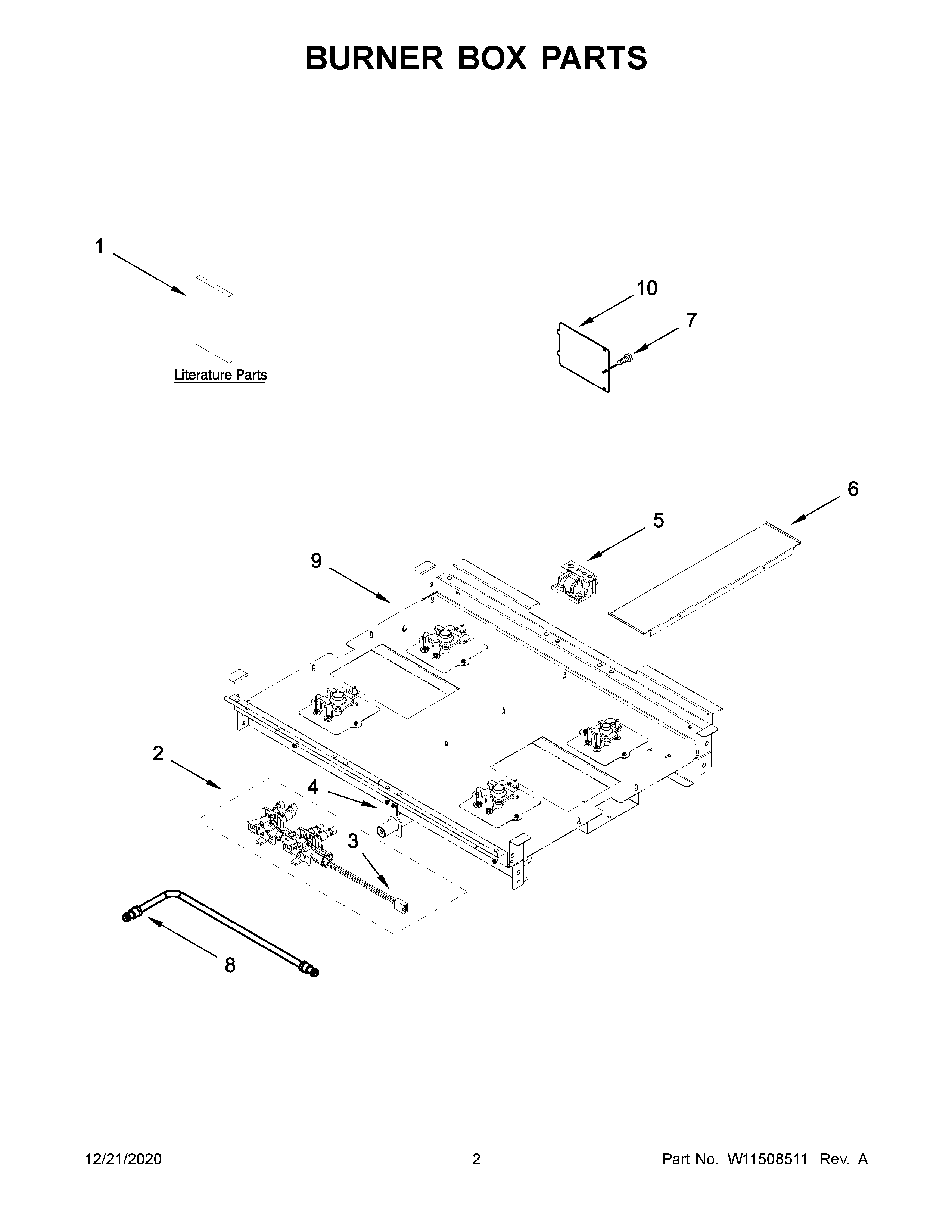 KitchenAid KFGC500JSS01 burner box parts diagram