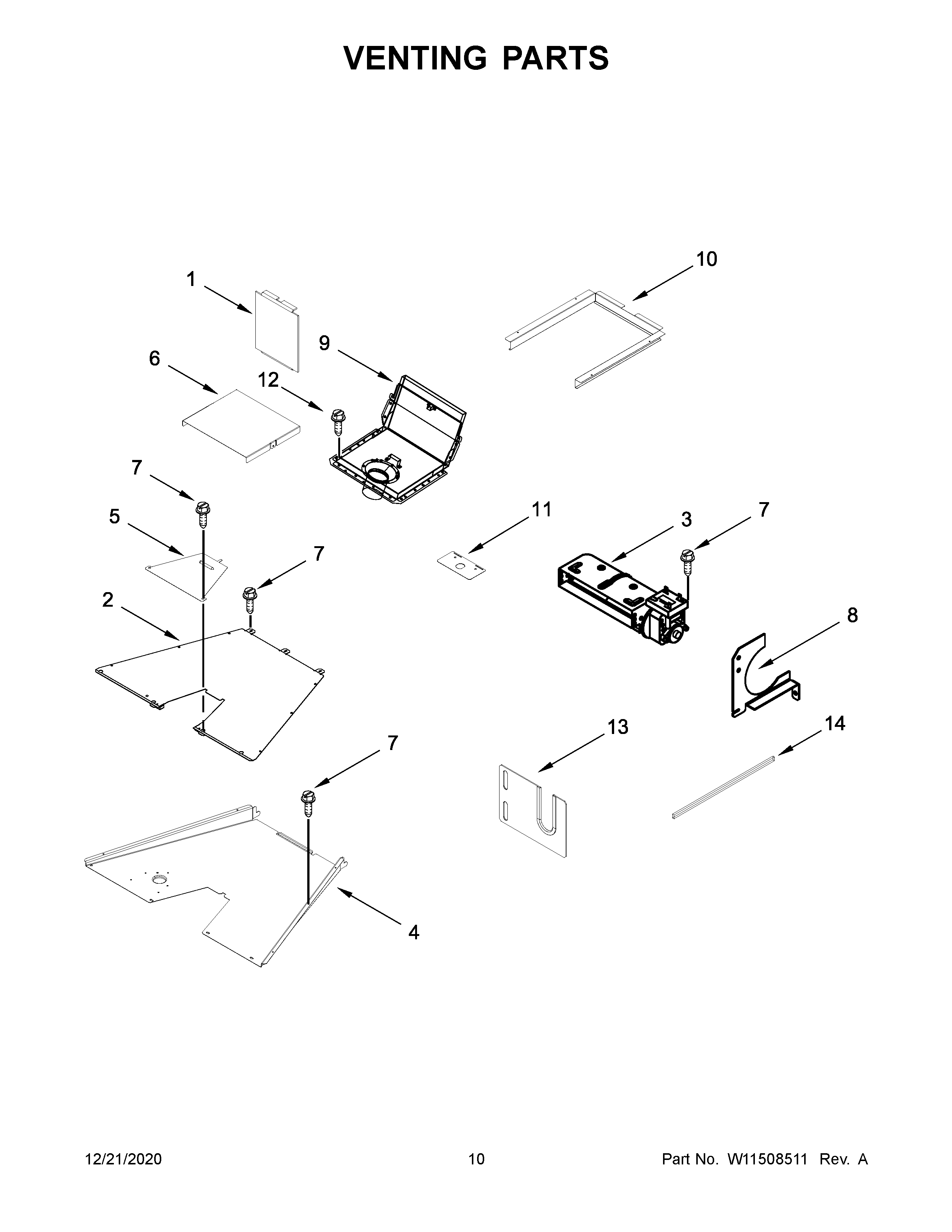 KitchenAid KFGC500JSS01 venting parts diagram