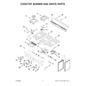 KitchenAid KFGC506JBK01 cooktop, burner and grate parts diagram