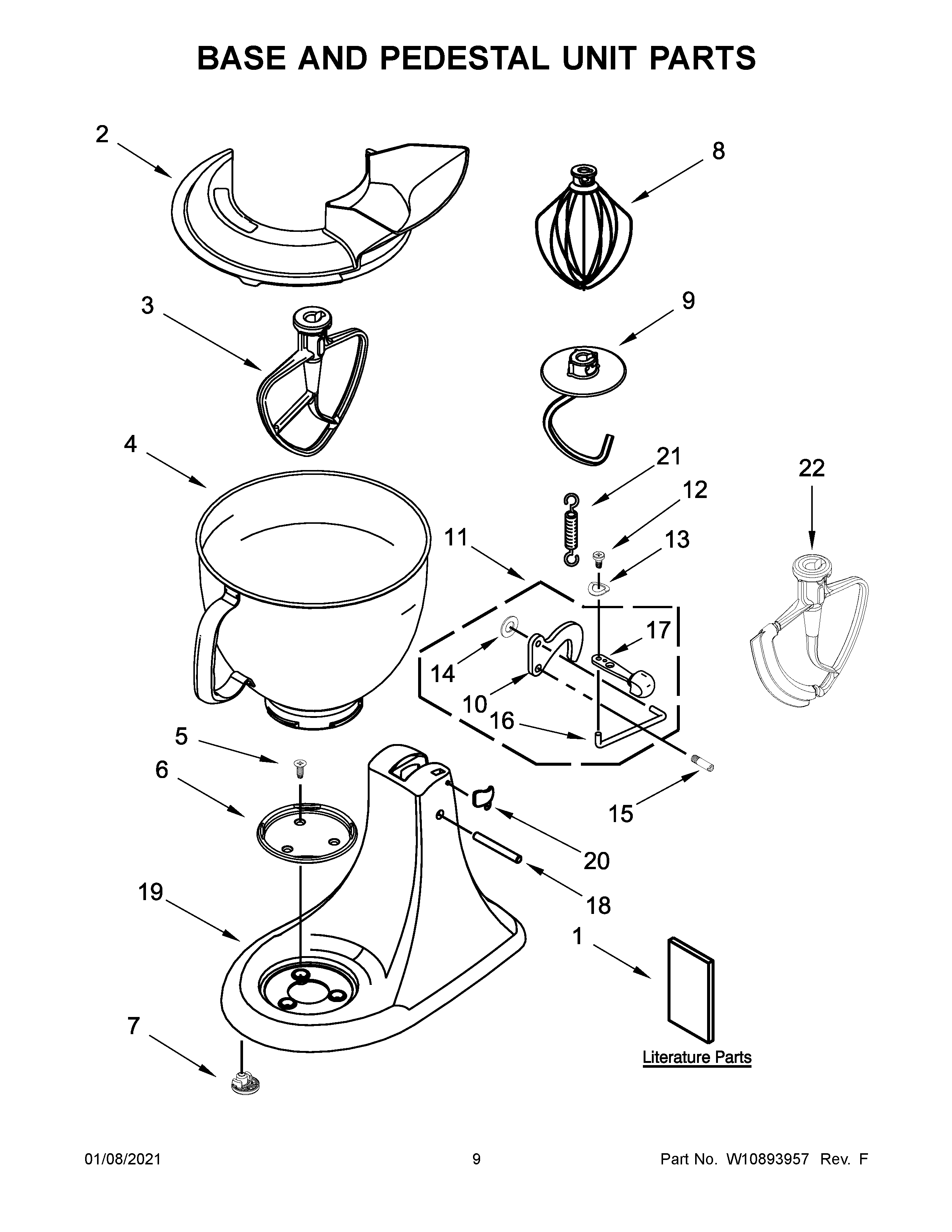 KitchenAid 5KSM175PSBVB4 base and pedestal unit parts diagram