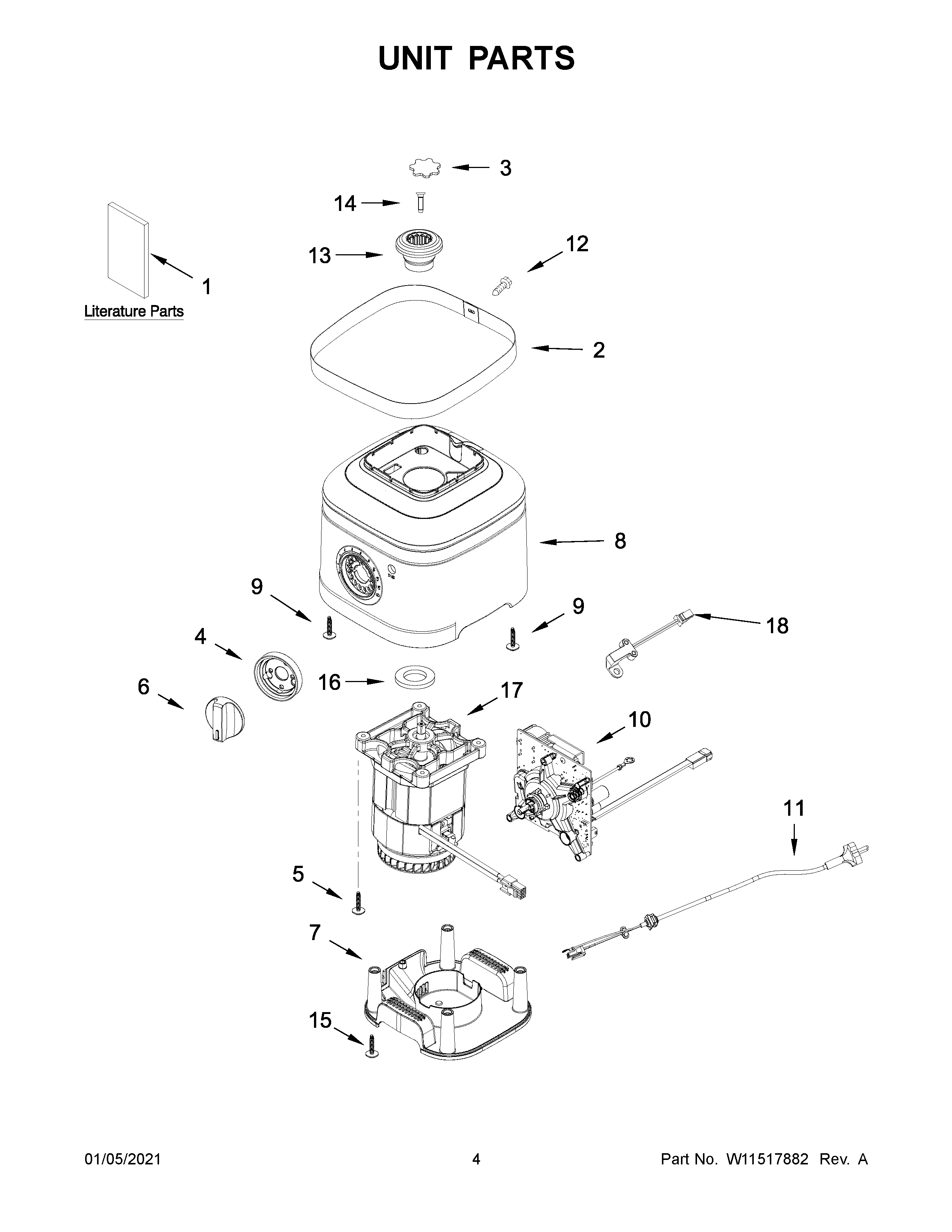 KitchenAid 5KSB4027CVB0 unit parts diagram