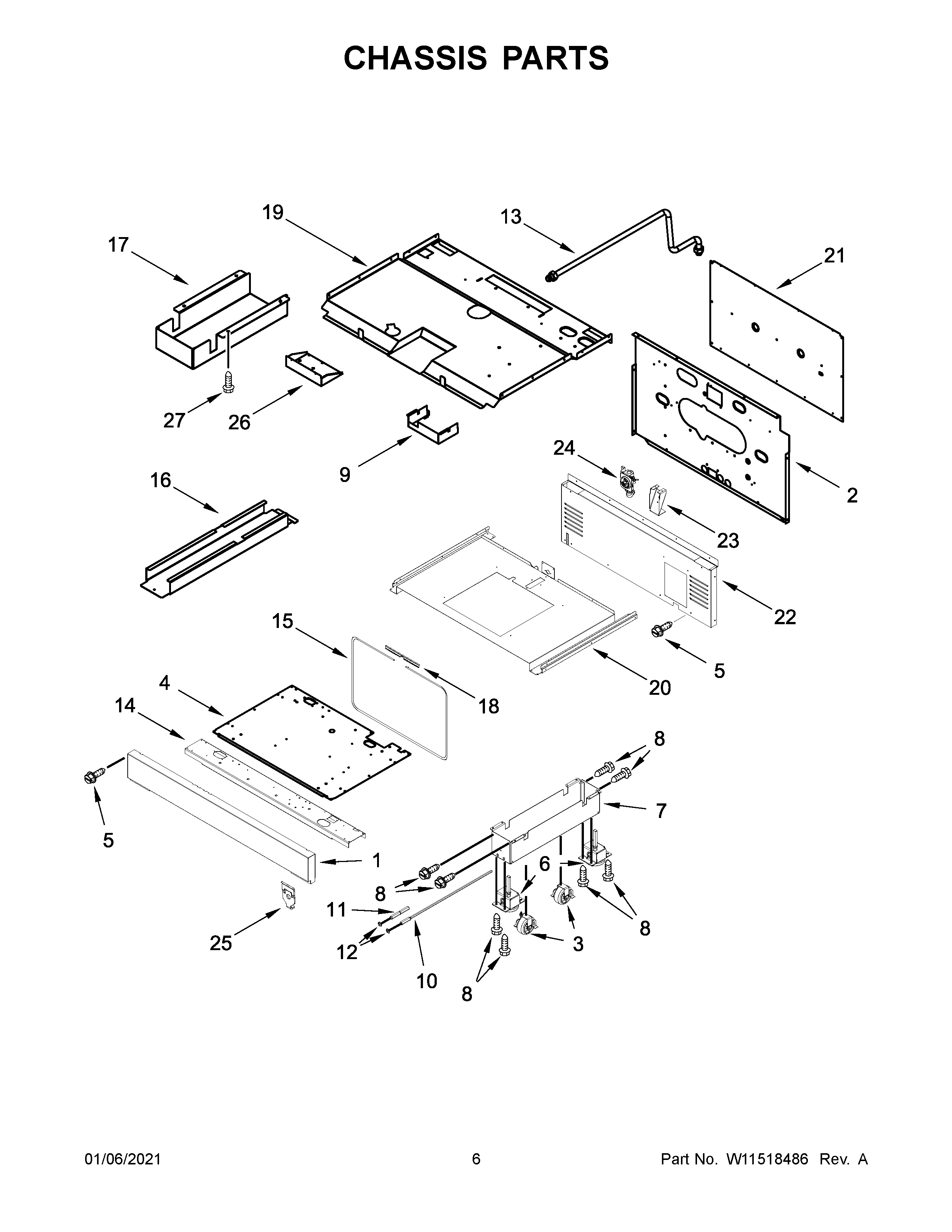Jenn-Air JDSP536HL01 chassis parts diagram