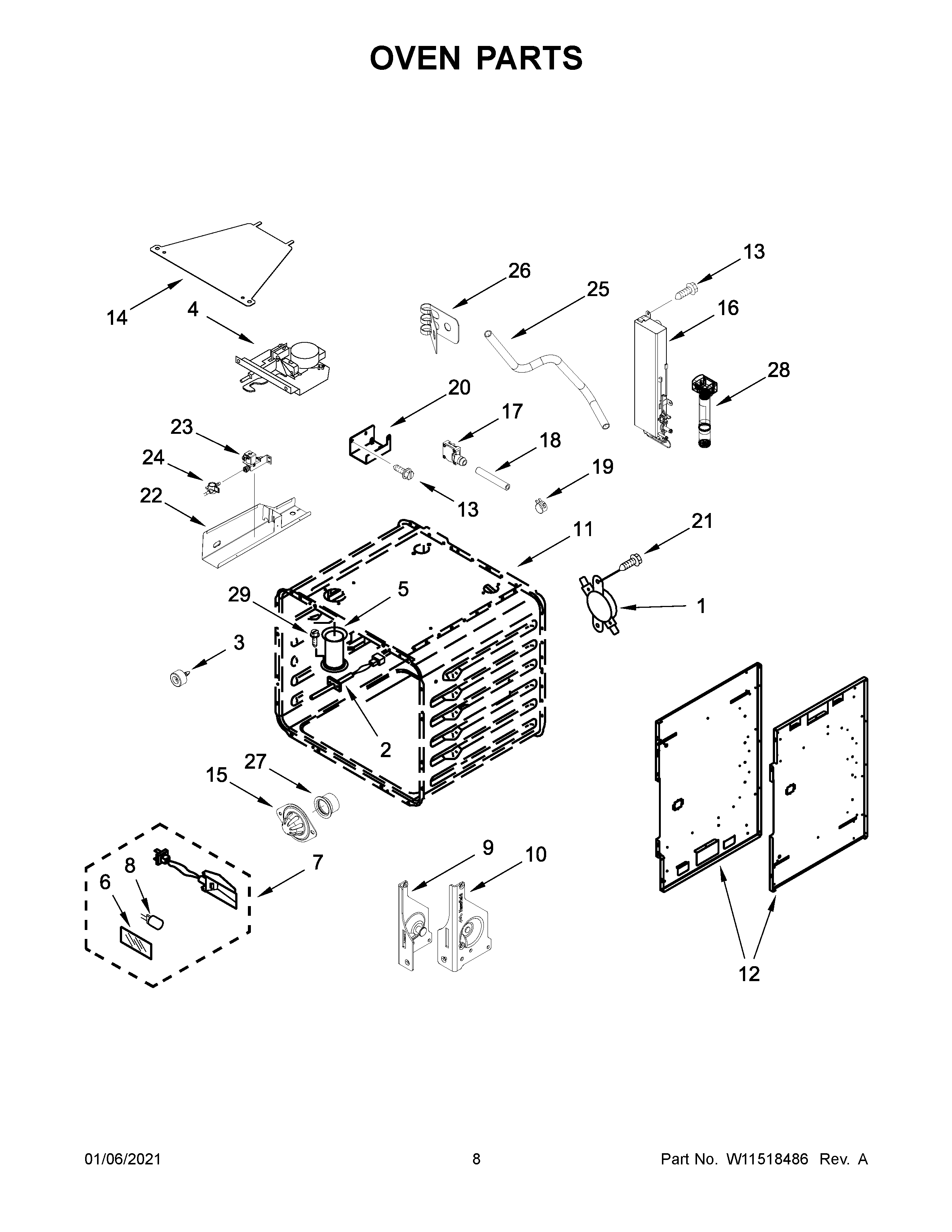 Jenn-Air JDSP536HL01 oven parts diagram
