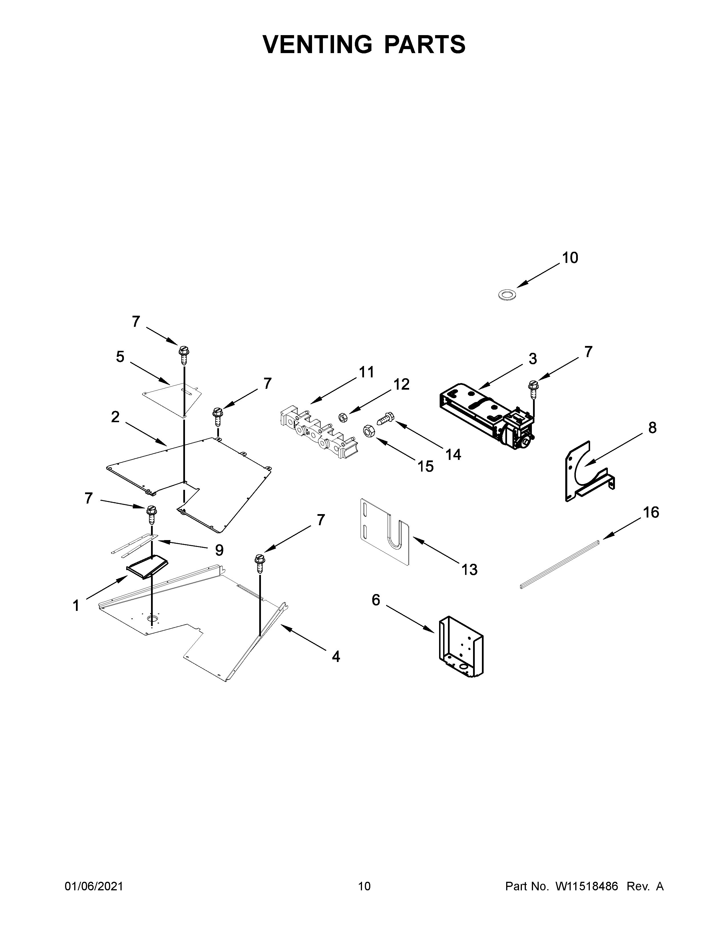 Jenn-Air JDSP536HL01 venting parts diagram