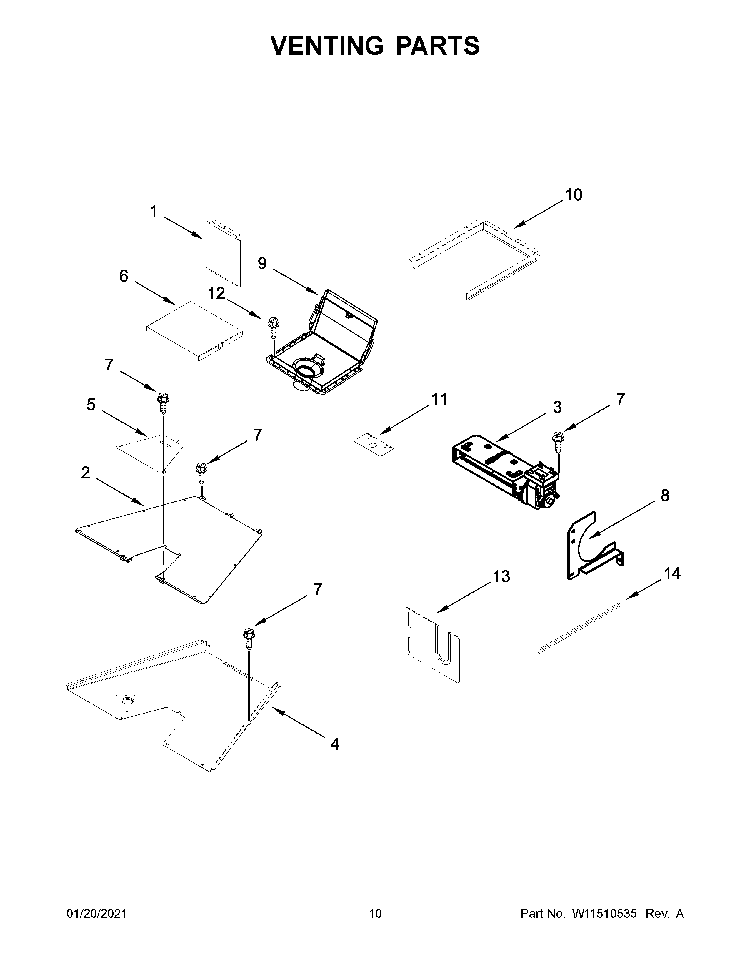 KitchenAid KFGC506JMH02 venting parts diagram