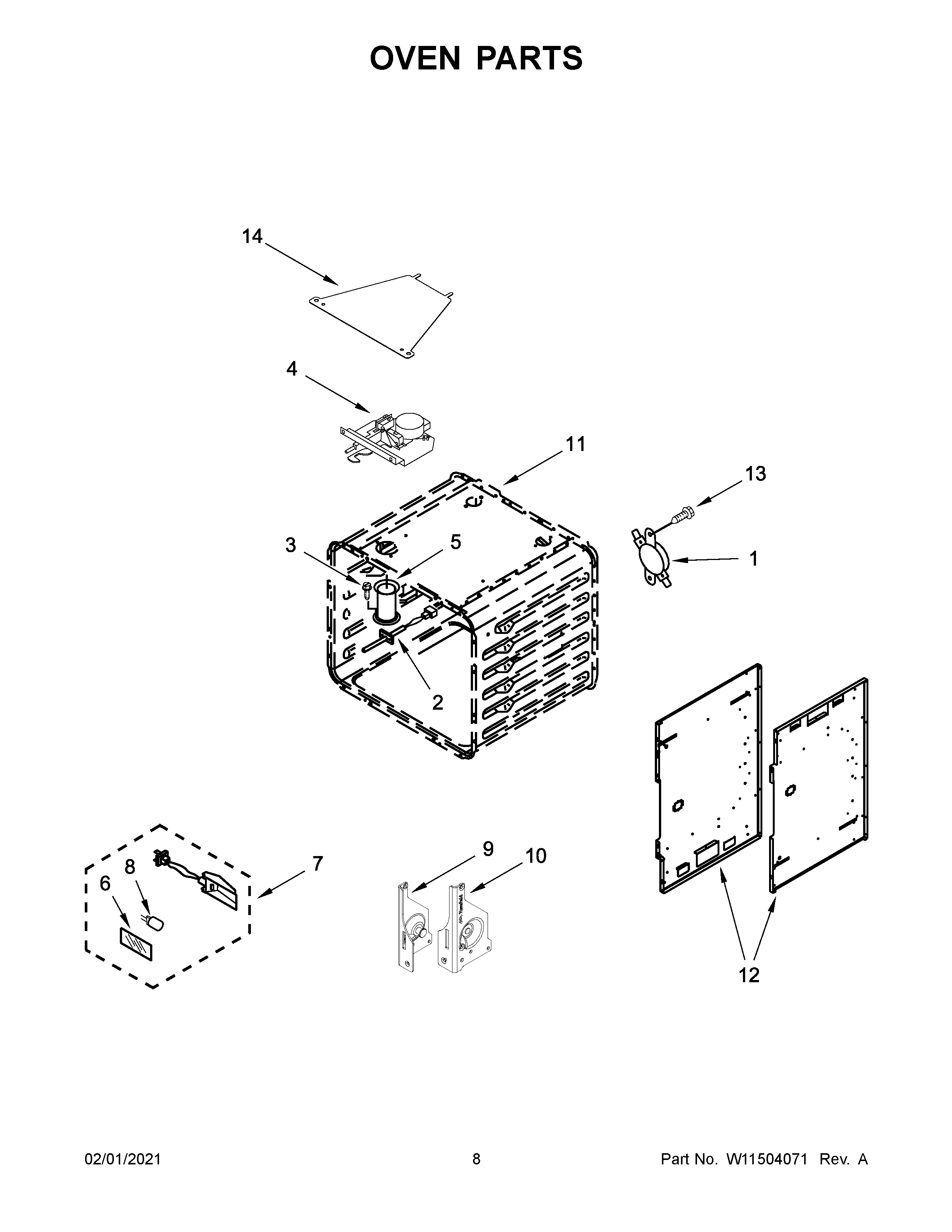 KitchenAid KFDC506JSS01 oven parts diagram