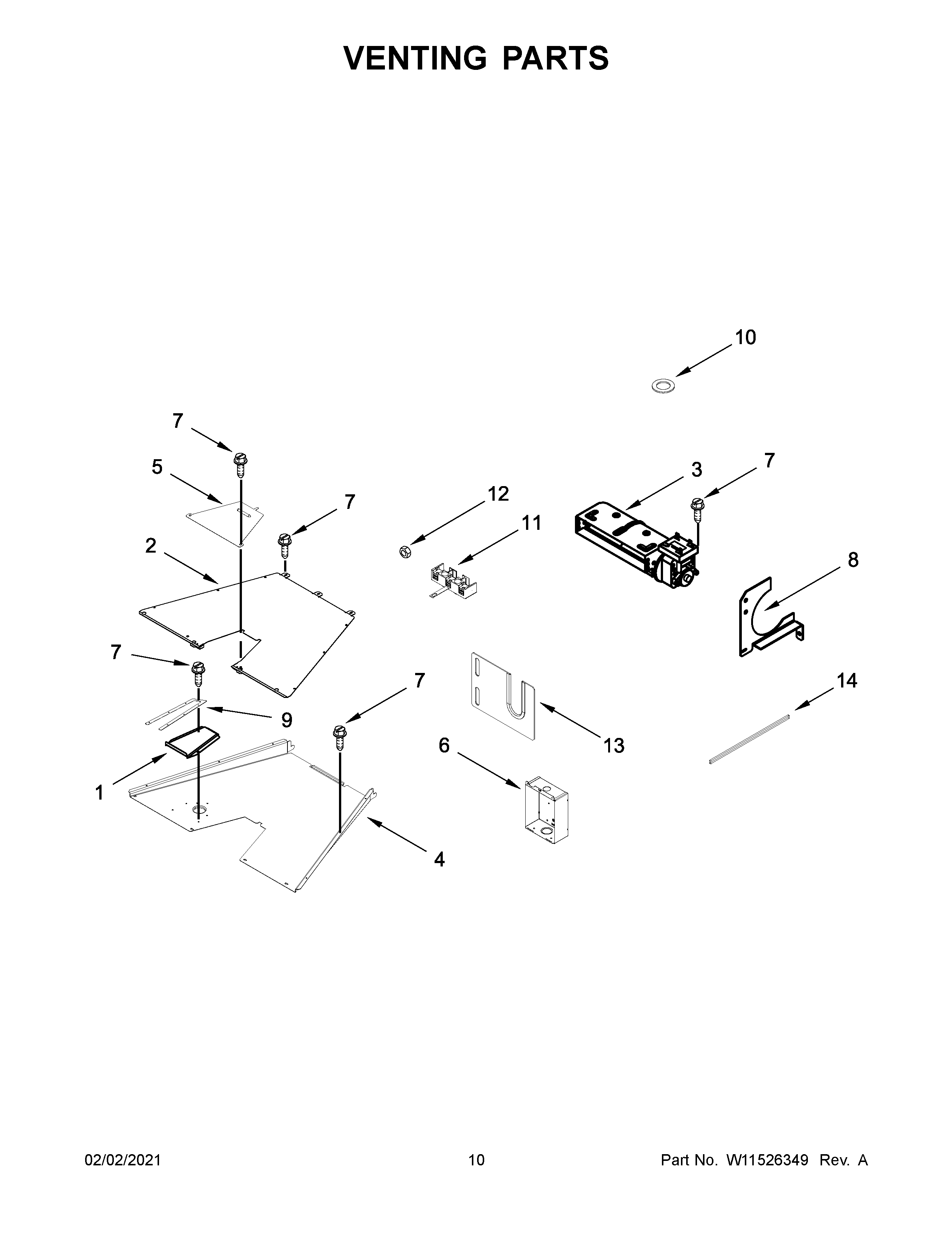 KitchenAid KFDC506JIB01 venting parts diagram