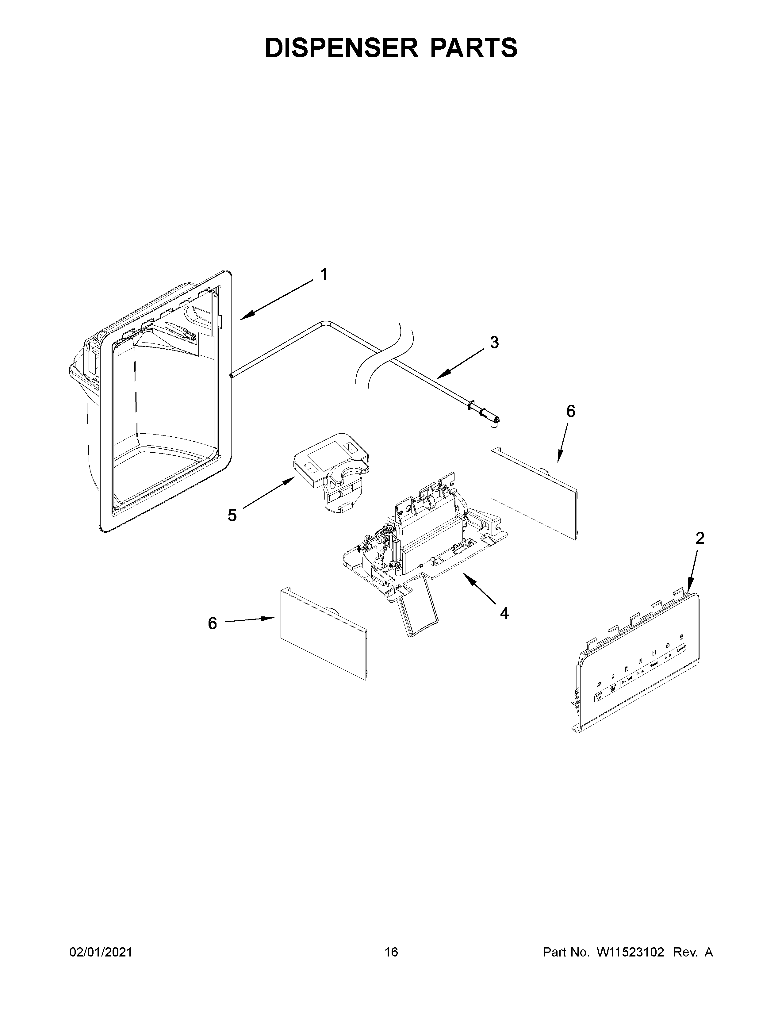 Kenmore 10651335714 dispenser parts diagram