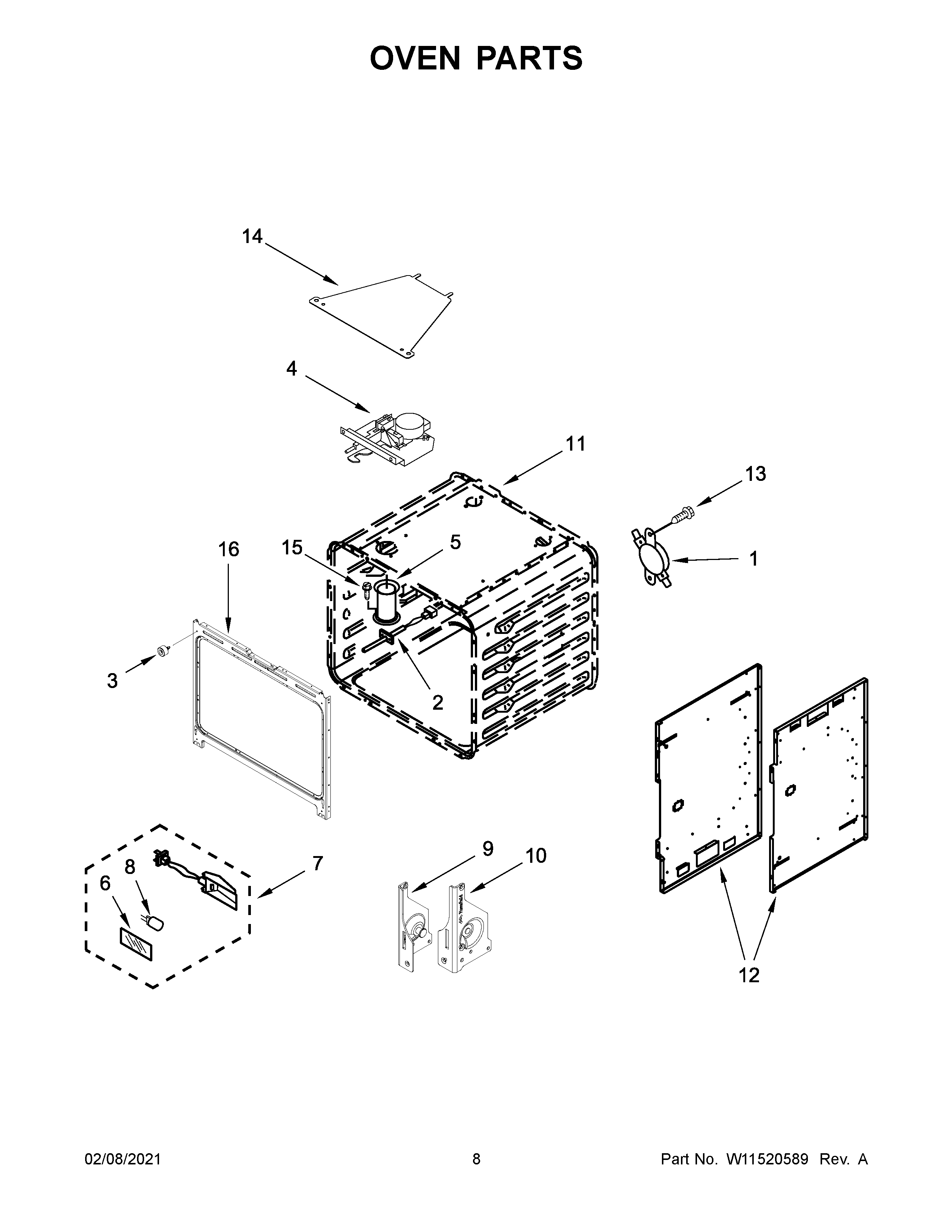 KitchenAid KFDC500JBK01 oven parts diagram