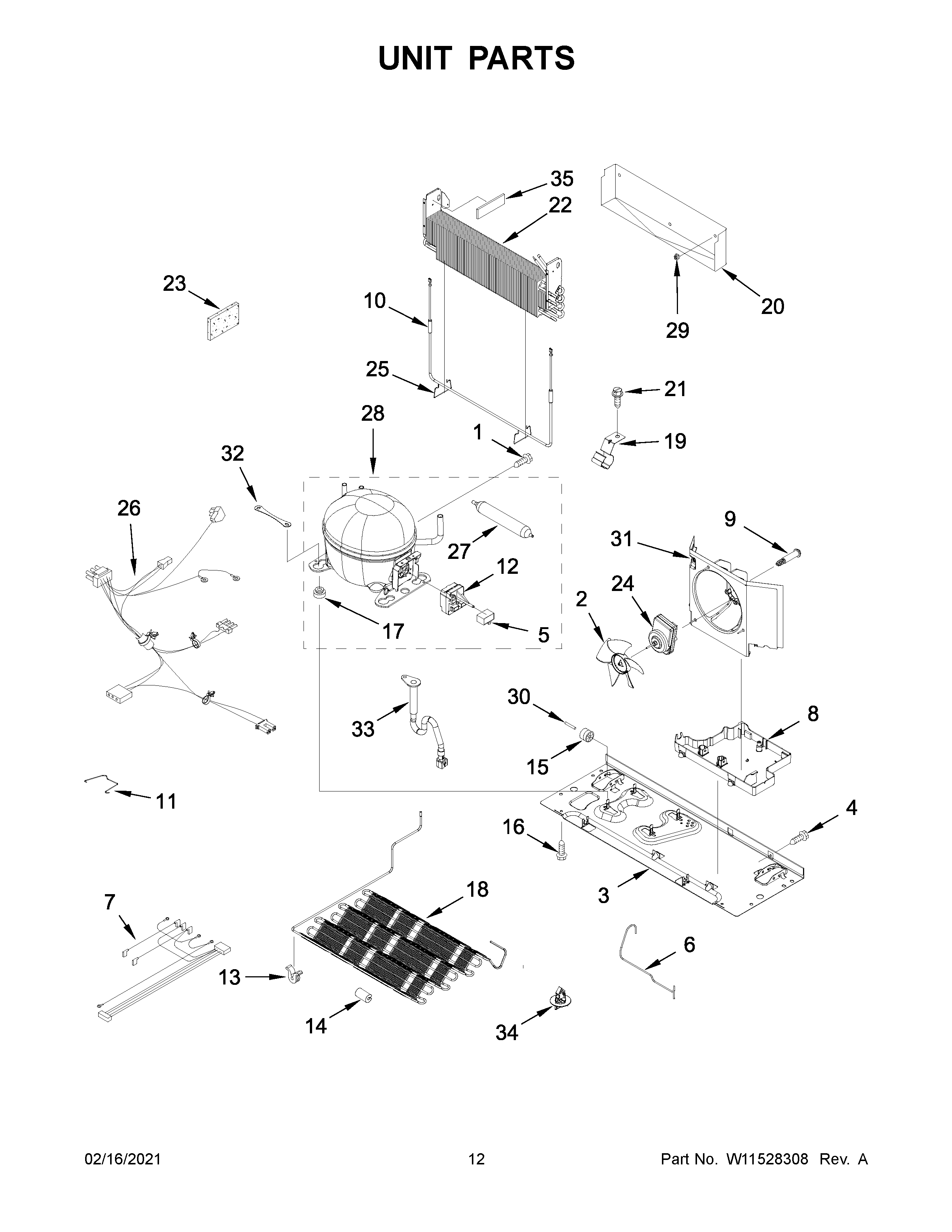 Whirlpool WRF540CWHB02 unit parts diagram