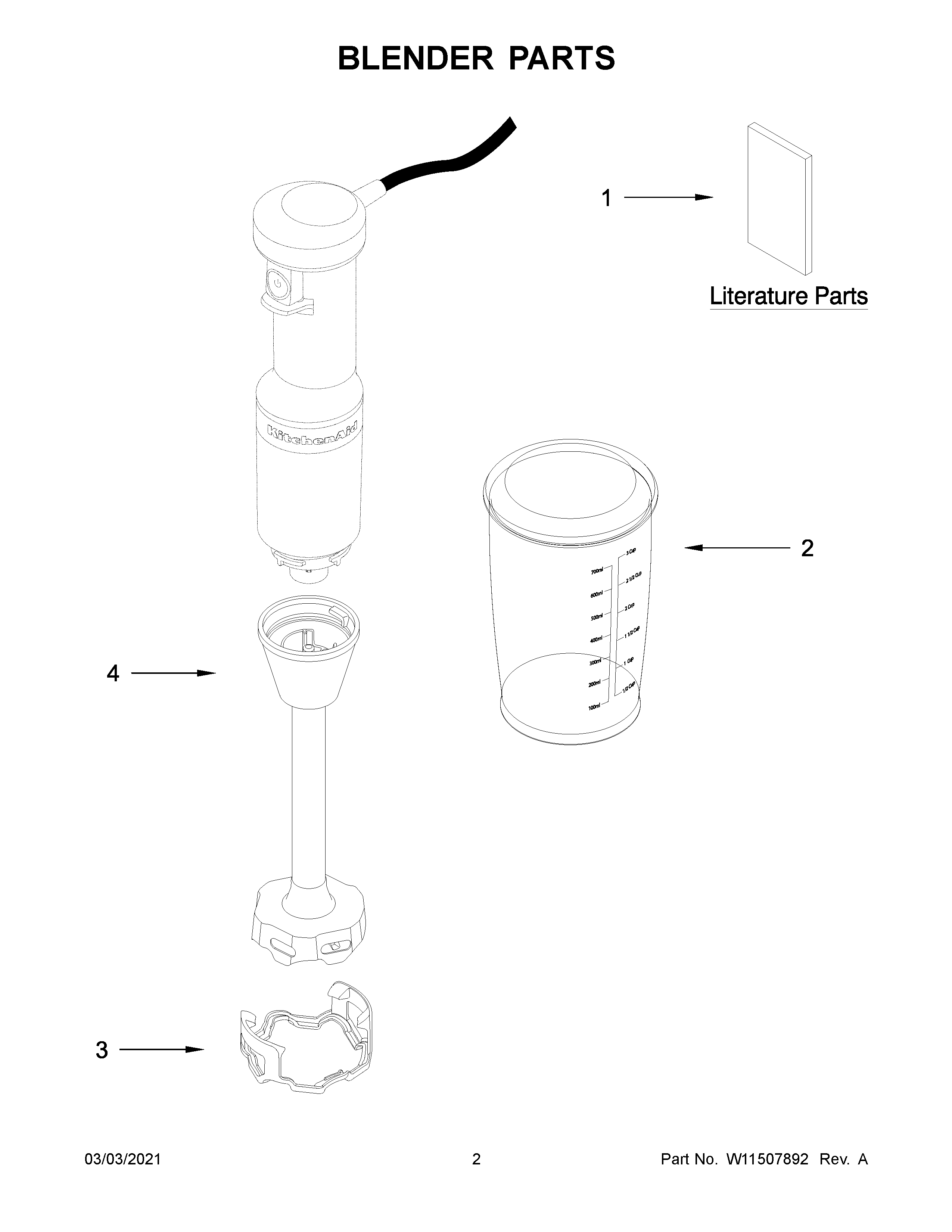 KitchenAid 5KHBV53ABM0 blender parts diagram