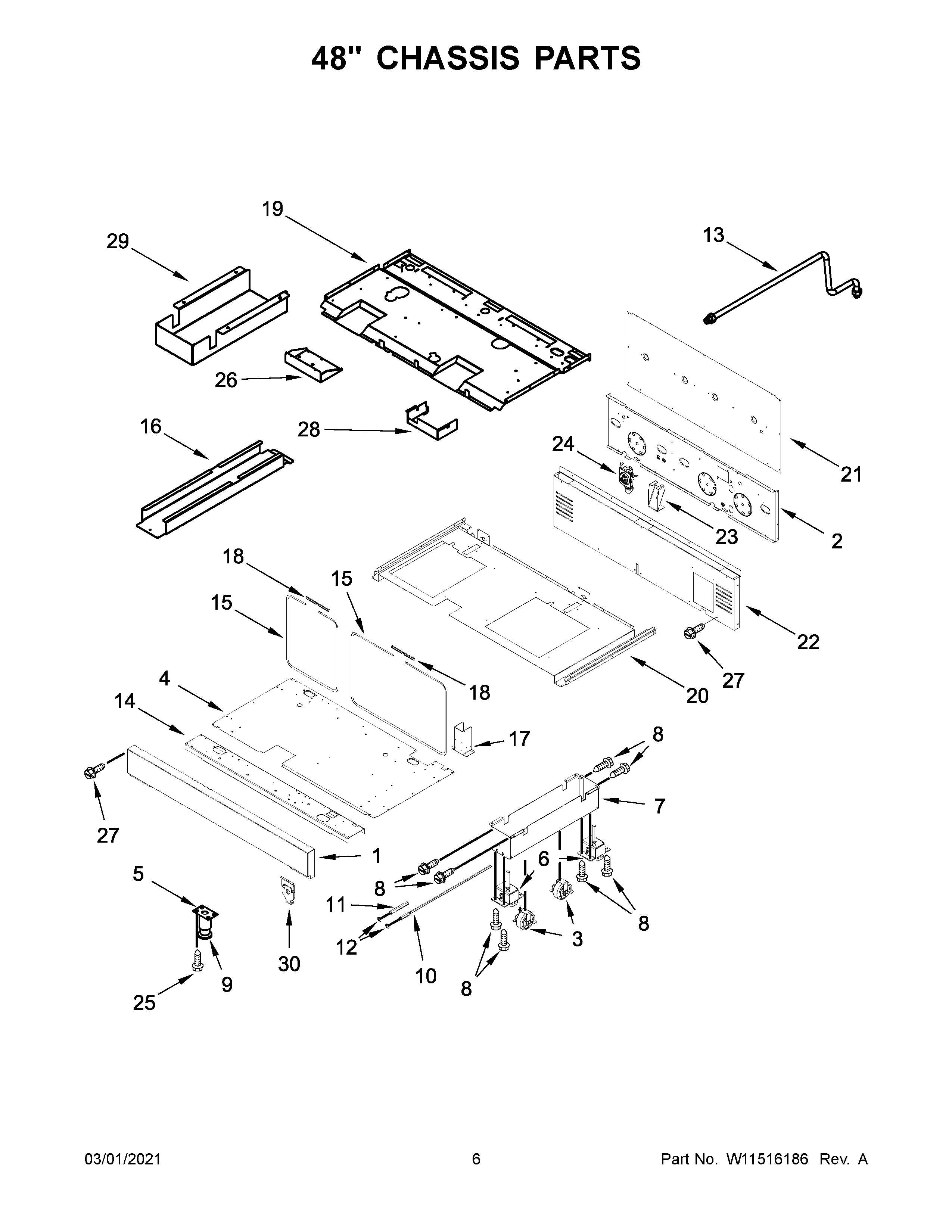 Jenn-Air JDRP548HM01 48" chassis parts diagram