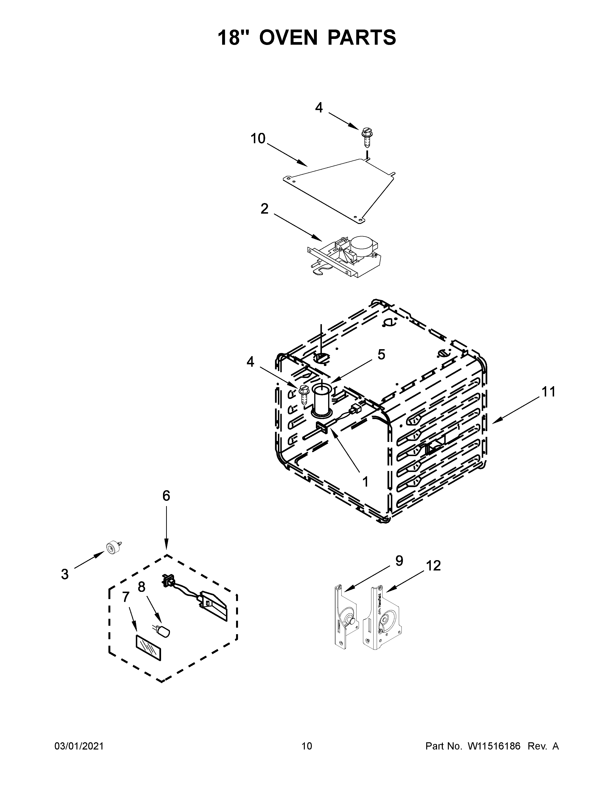 Jenn-Air JDRP548HM01 18" oven parts diagram